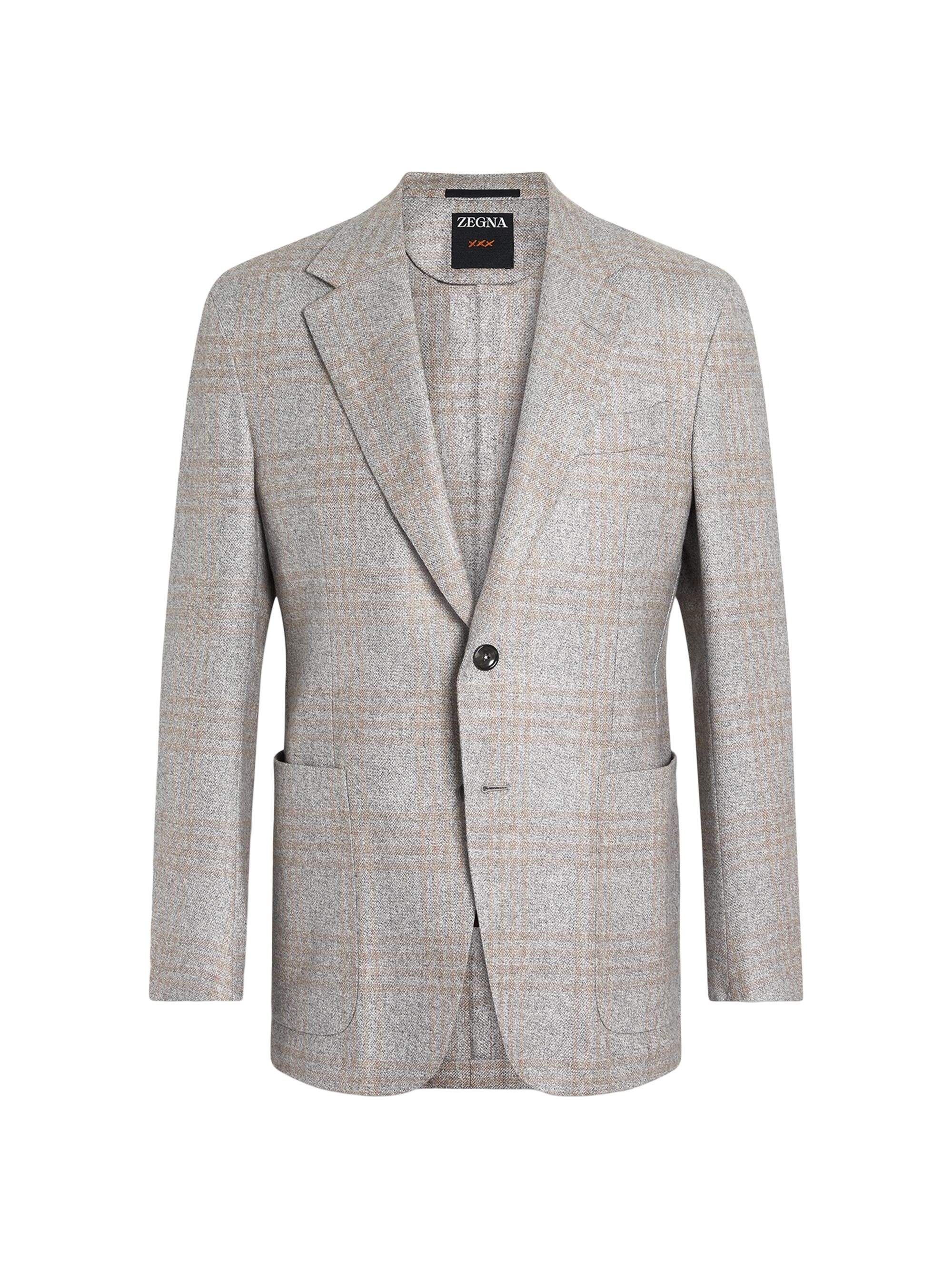 ZEGNA Men's Silk and Cashmere Jacket - Light Grey