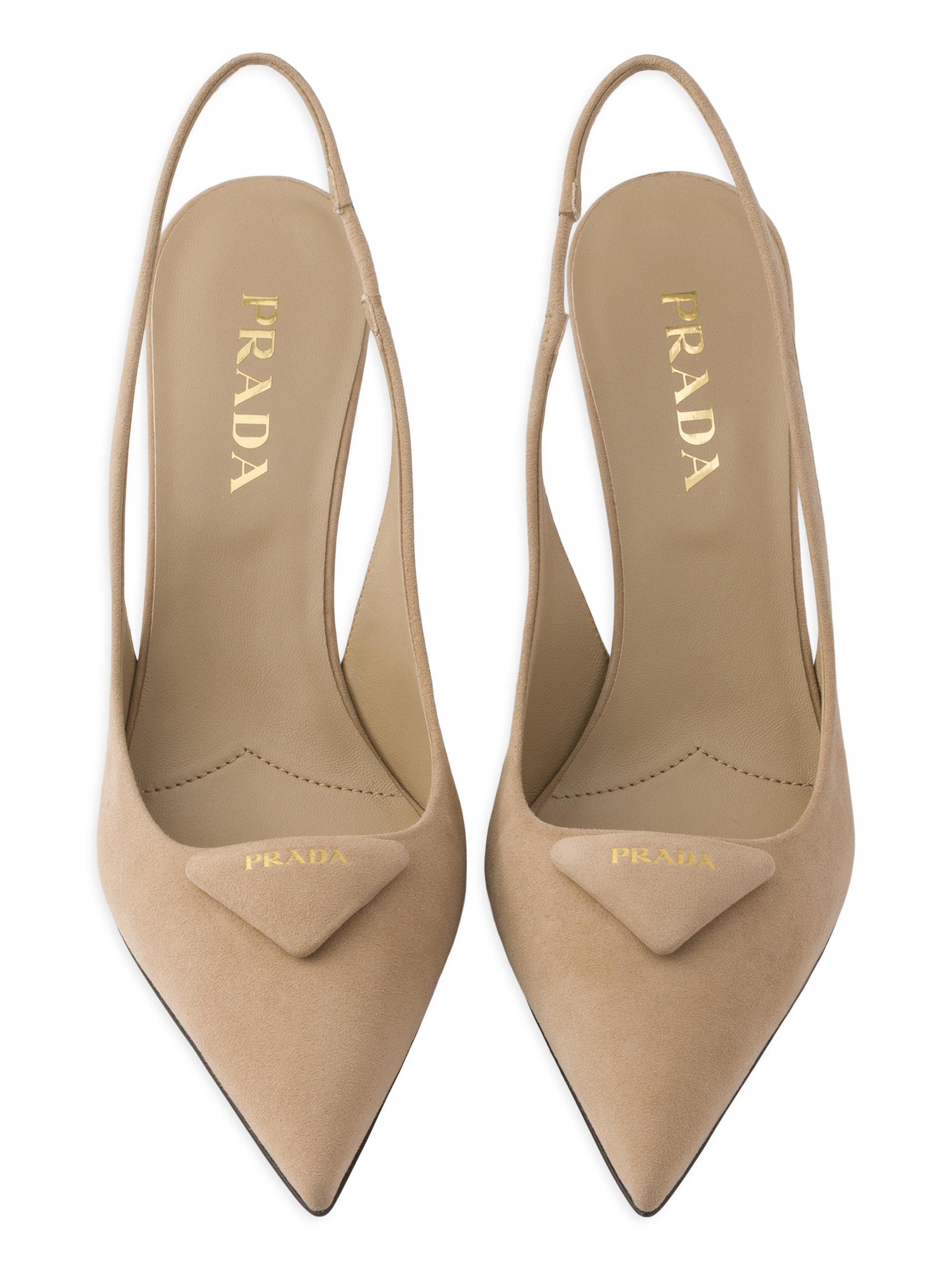 Prada Suede 75MM Slingback Pumps | Saks Fifth Avenue