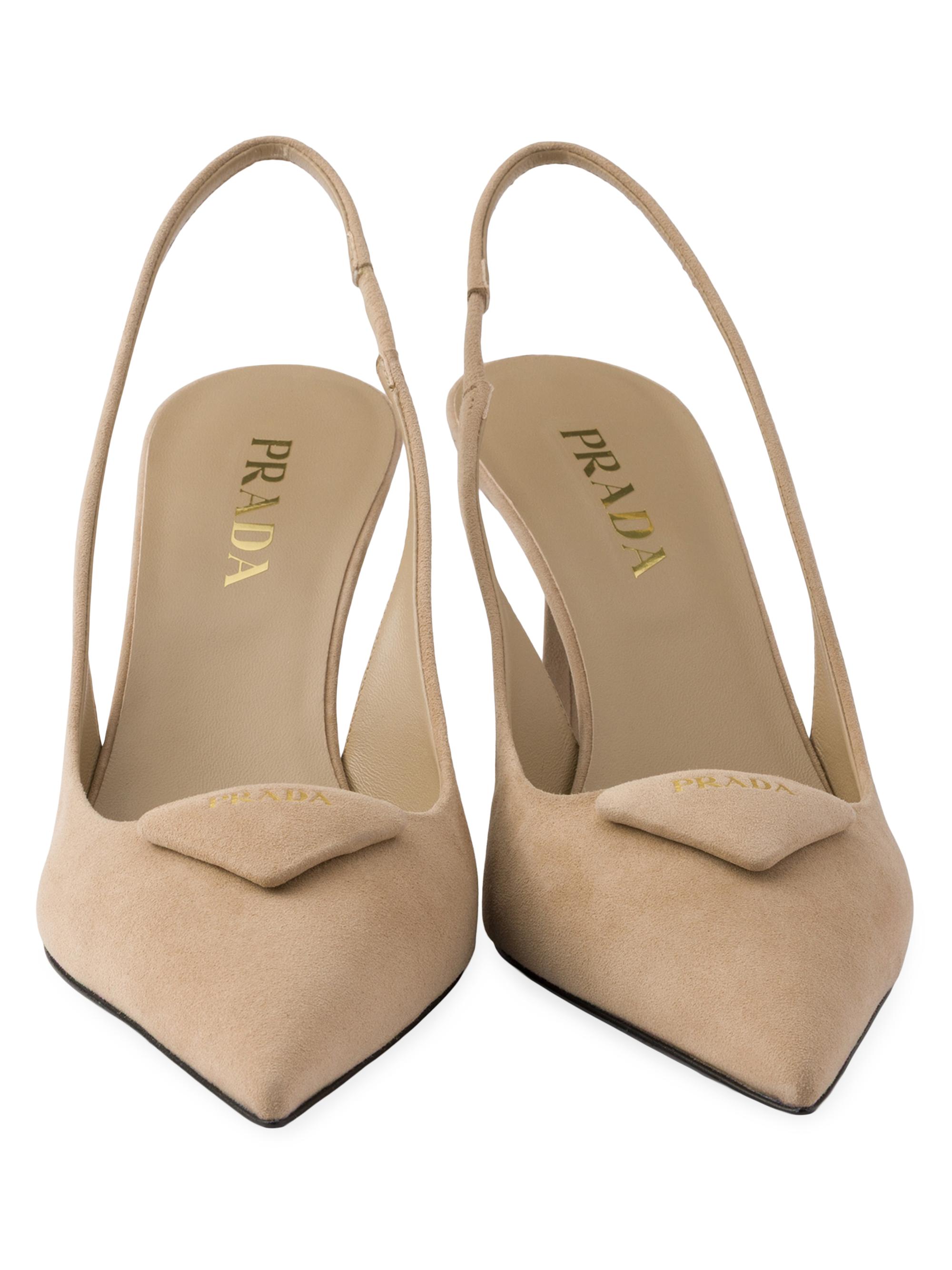 Prada Suede 75MM Slingback Pumps | Saks Fifth Avenue