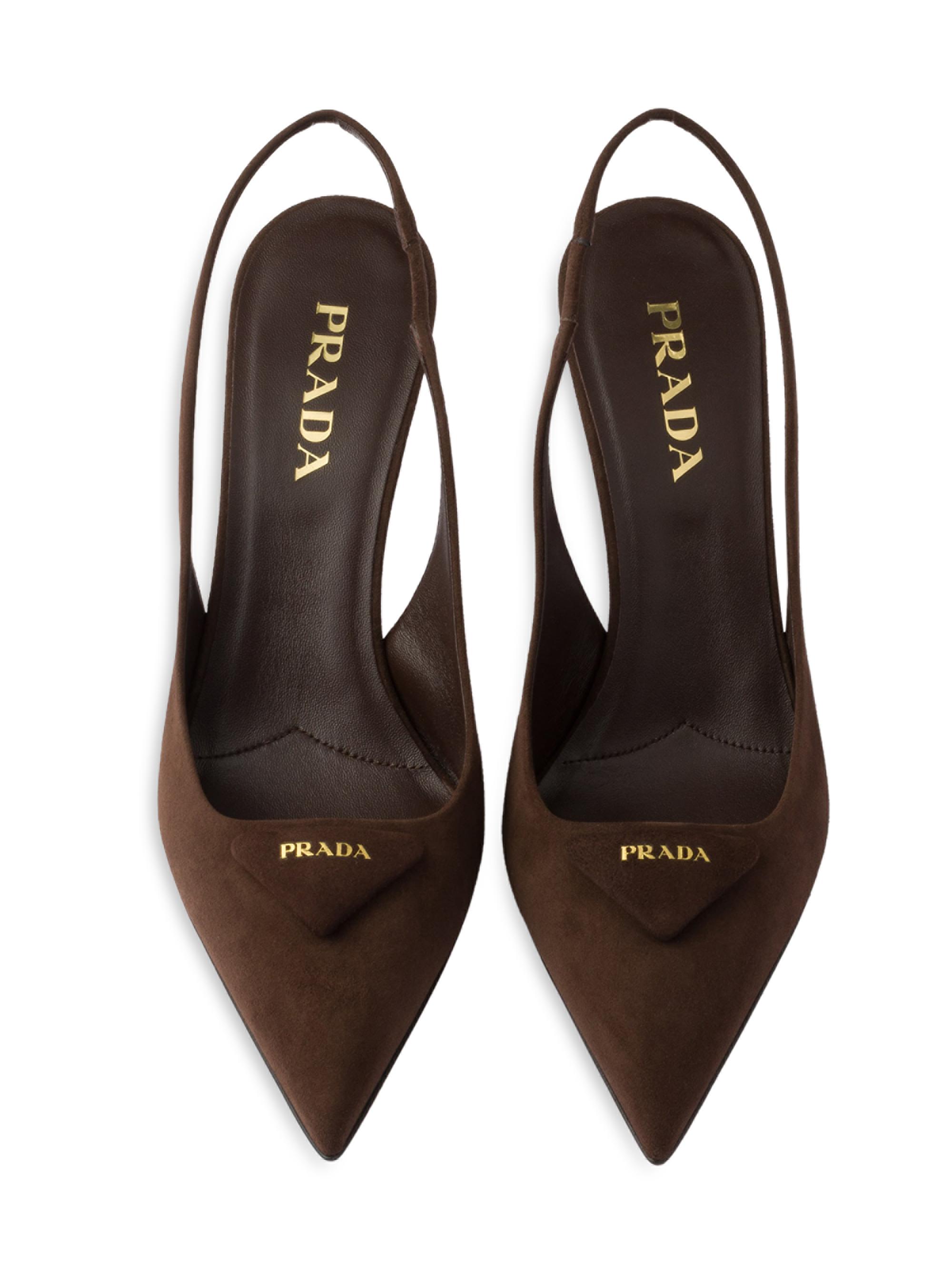 Prada Suede 75MM Slingback Pumps | Saks Fifth Avenue