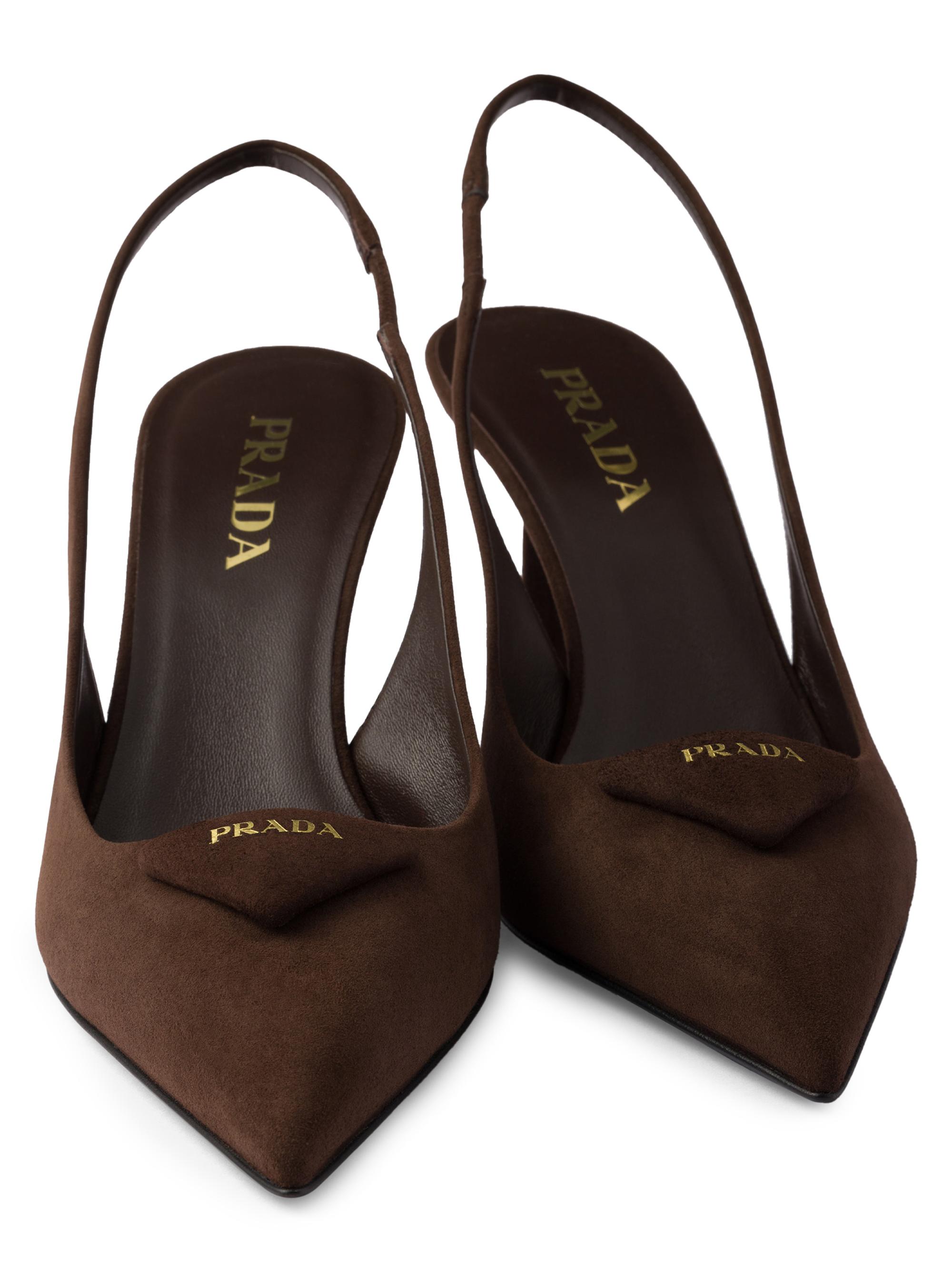 Prada Suede 75MM Slingback Pumps | Saks Fifth Avenue