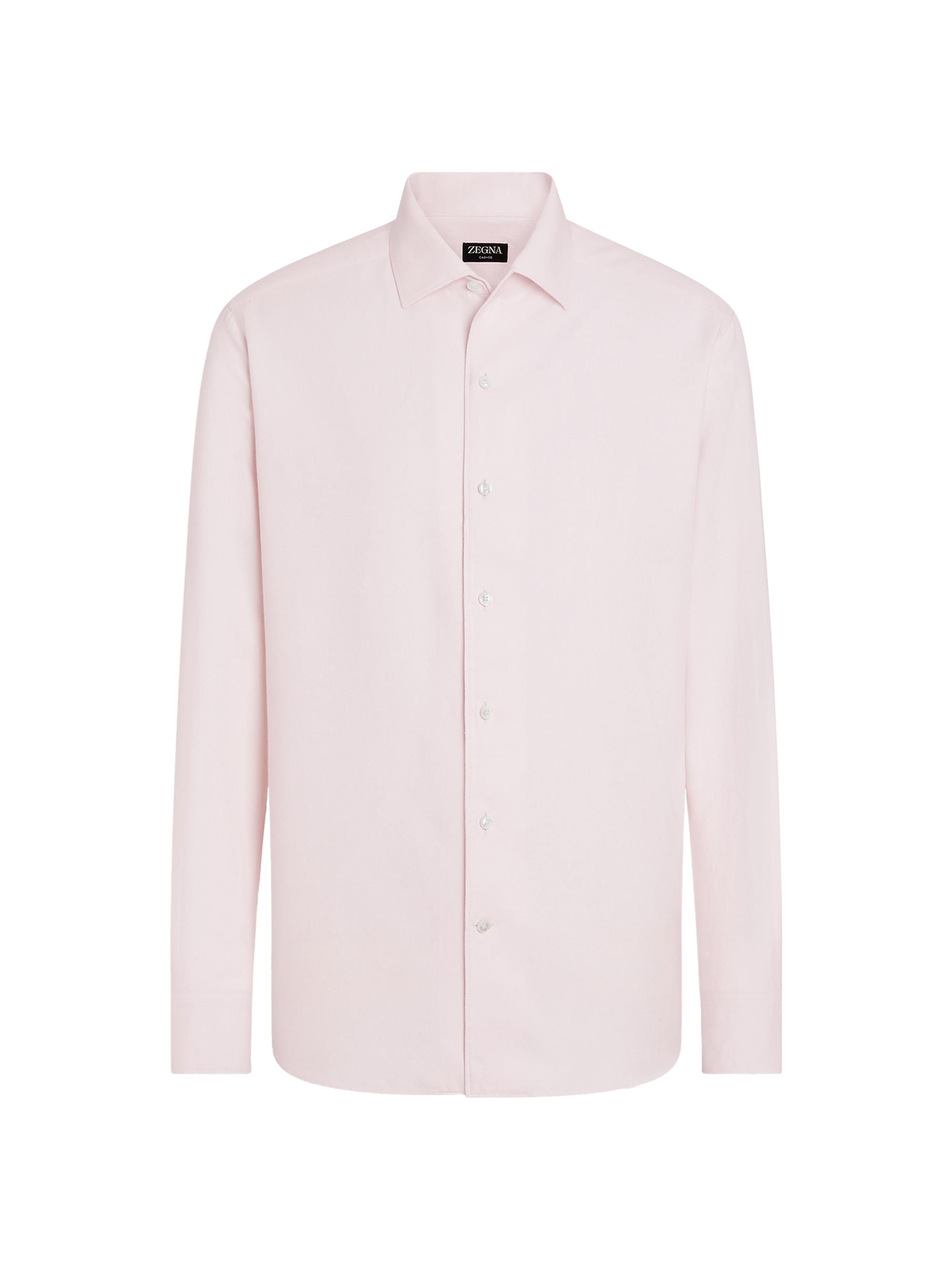 ZEGNA Men's Cashco Shirt - Light Pink