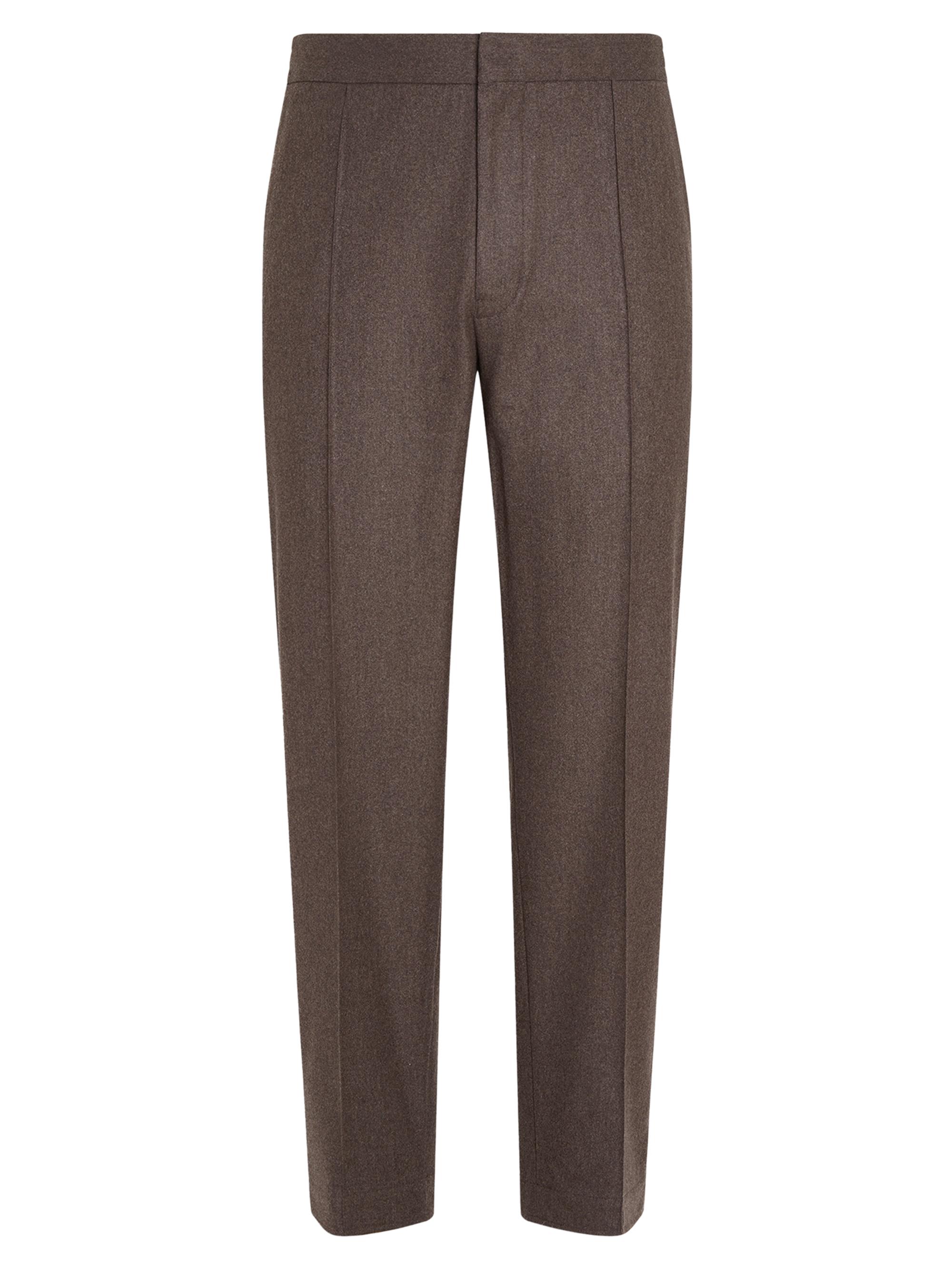 ZEGNA Men's 15milmil15 Wool Silk and Cashmere Pants - Dark Brown