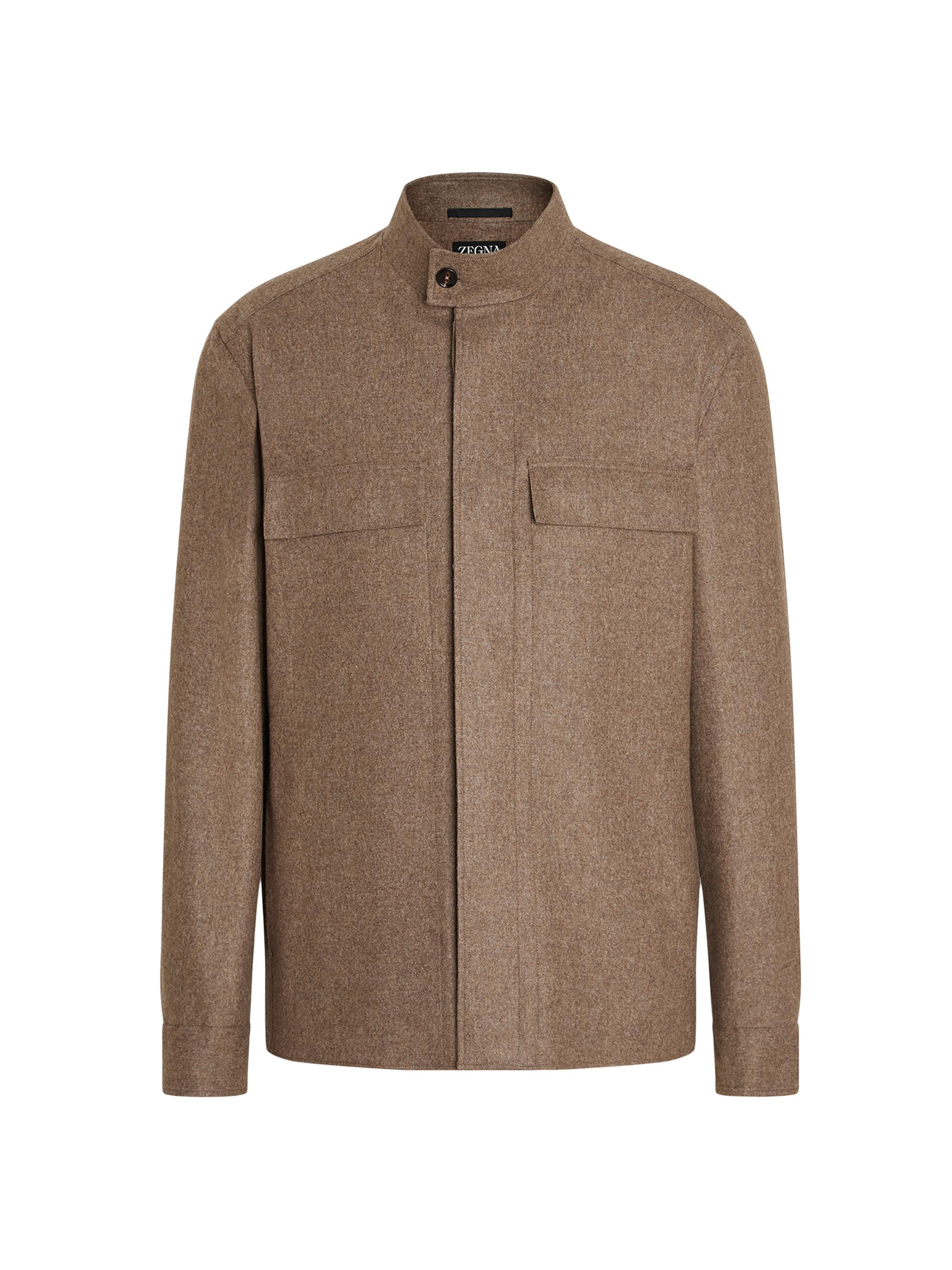 ZEGNA Men's Oasi Cashmere Overshirt - Brown Multimelange