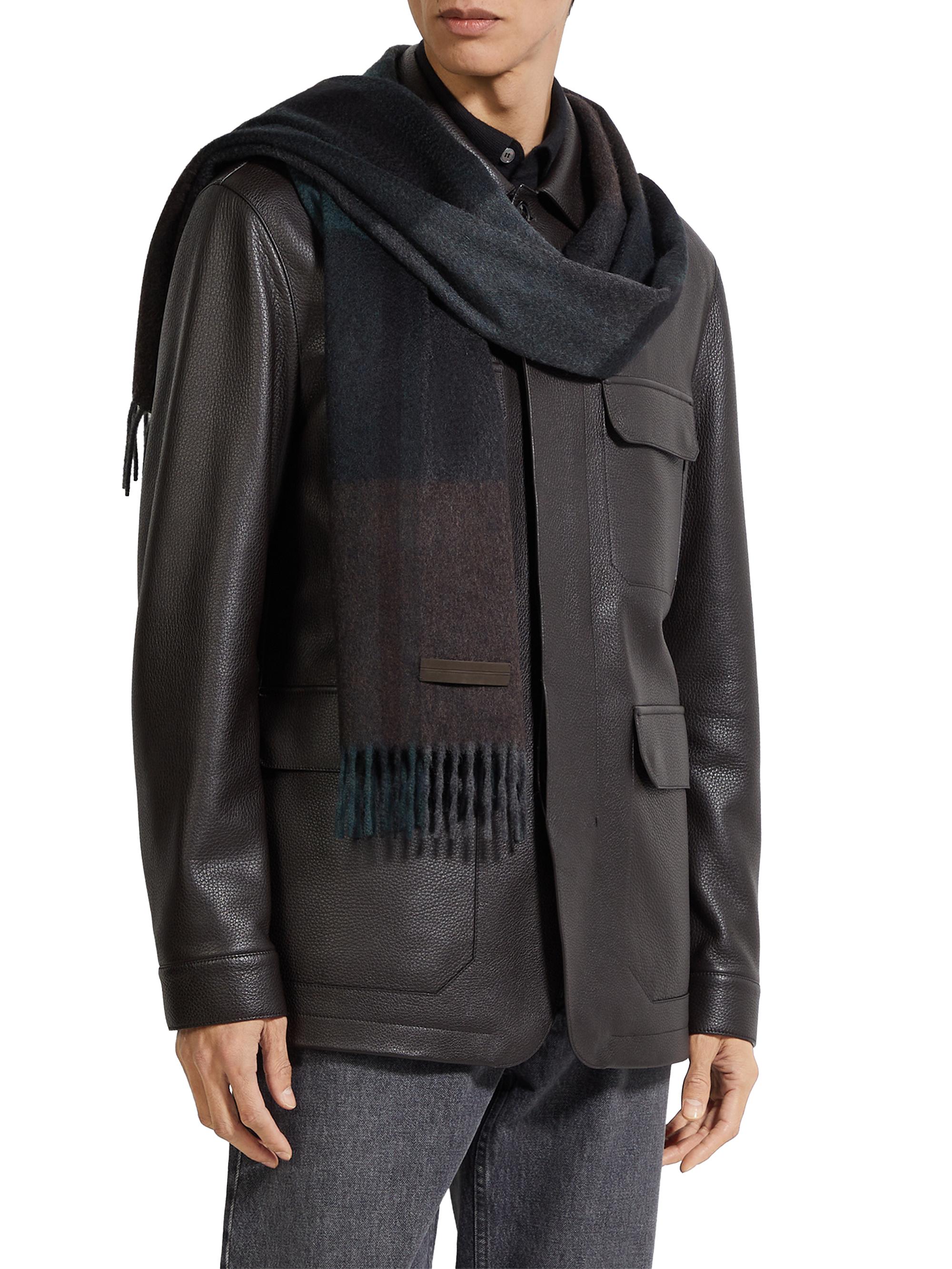 Men's Oasi Cashmere Scarf - Dark Grey