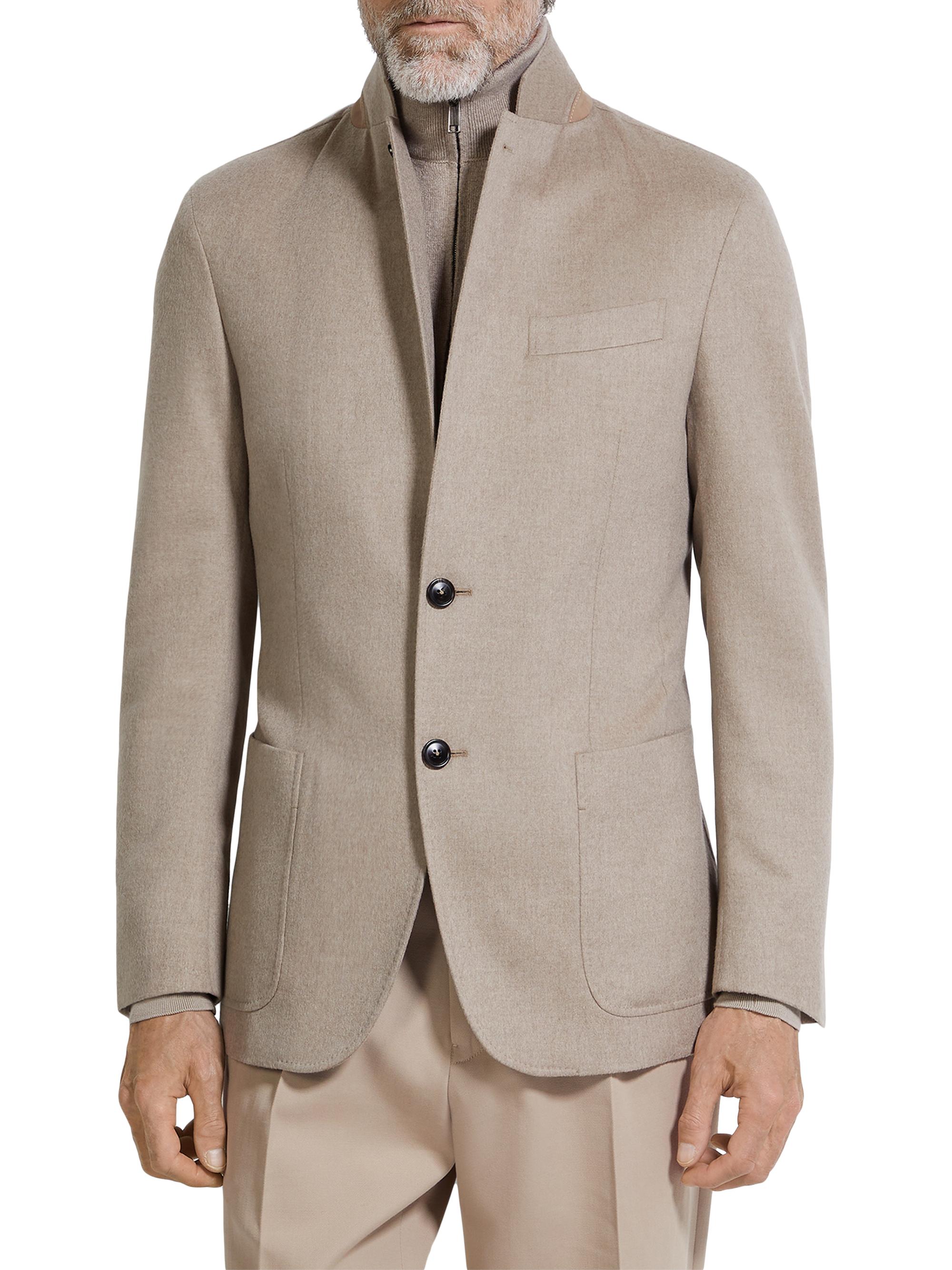 ZEGNA Men's Oasi Cashmere Jacket - Light Taupe