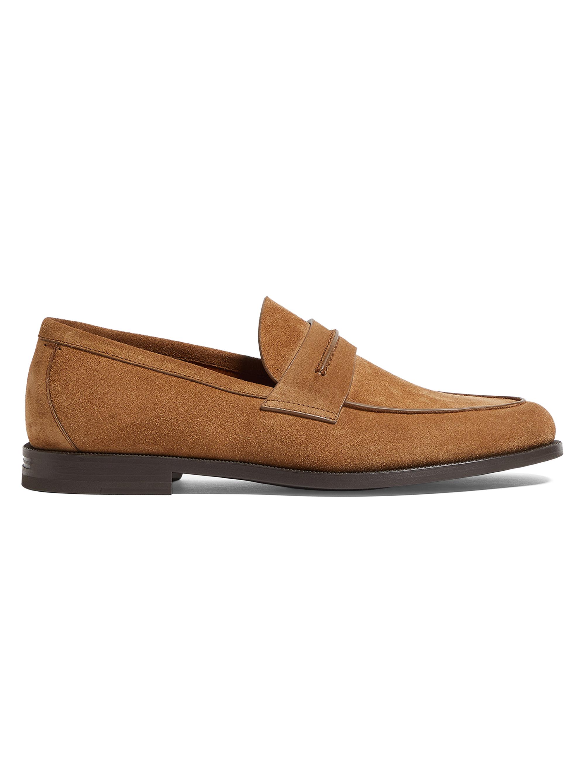 ZEGNA Men's Suede Mocassin Corso Loafers - Tobacco