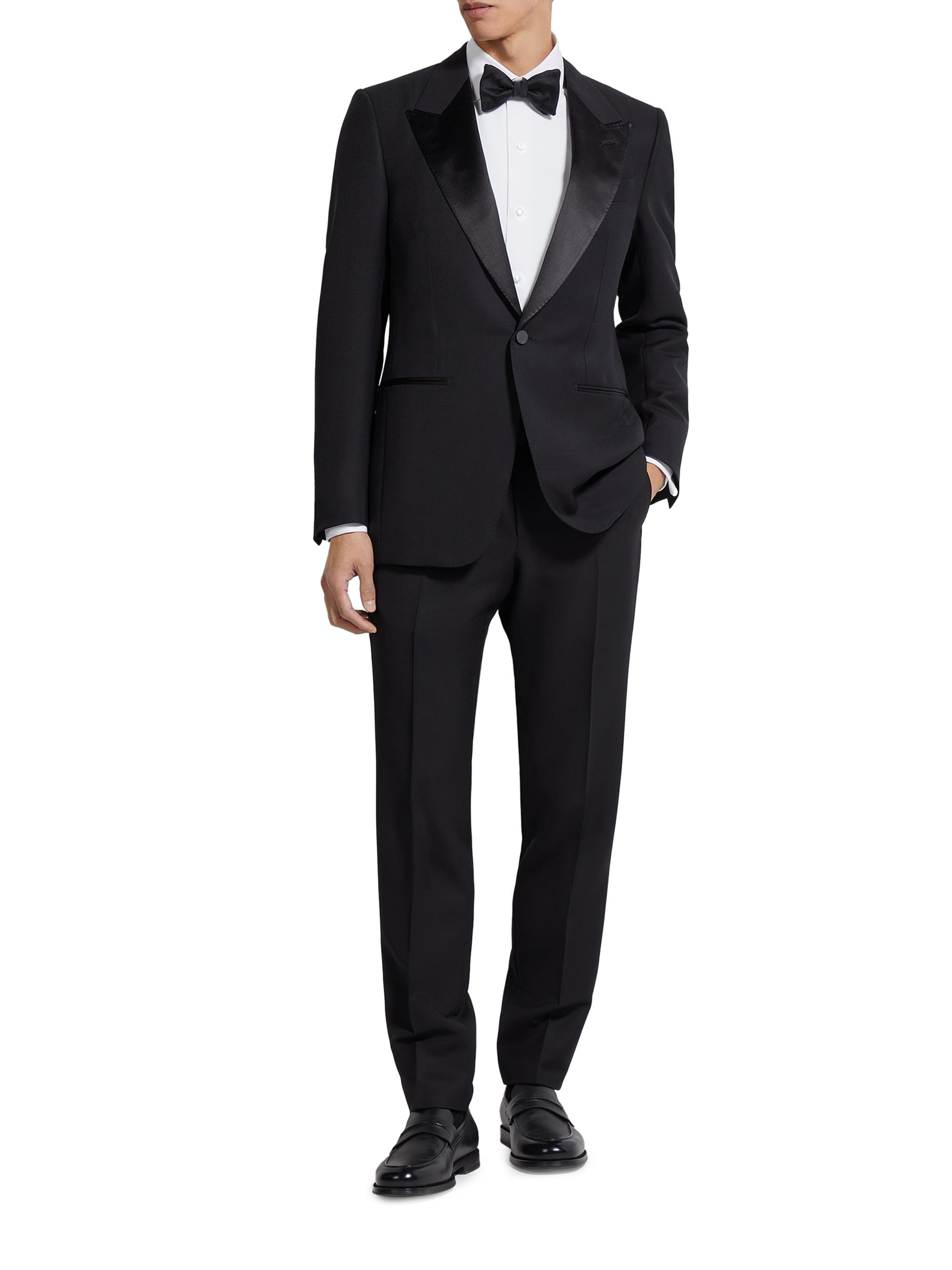 ZEGNA Men's Centoventimila Wool and Mohair Tuxedo - Black