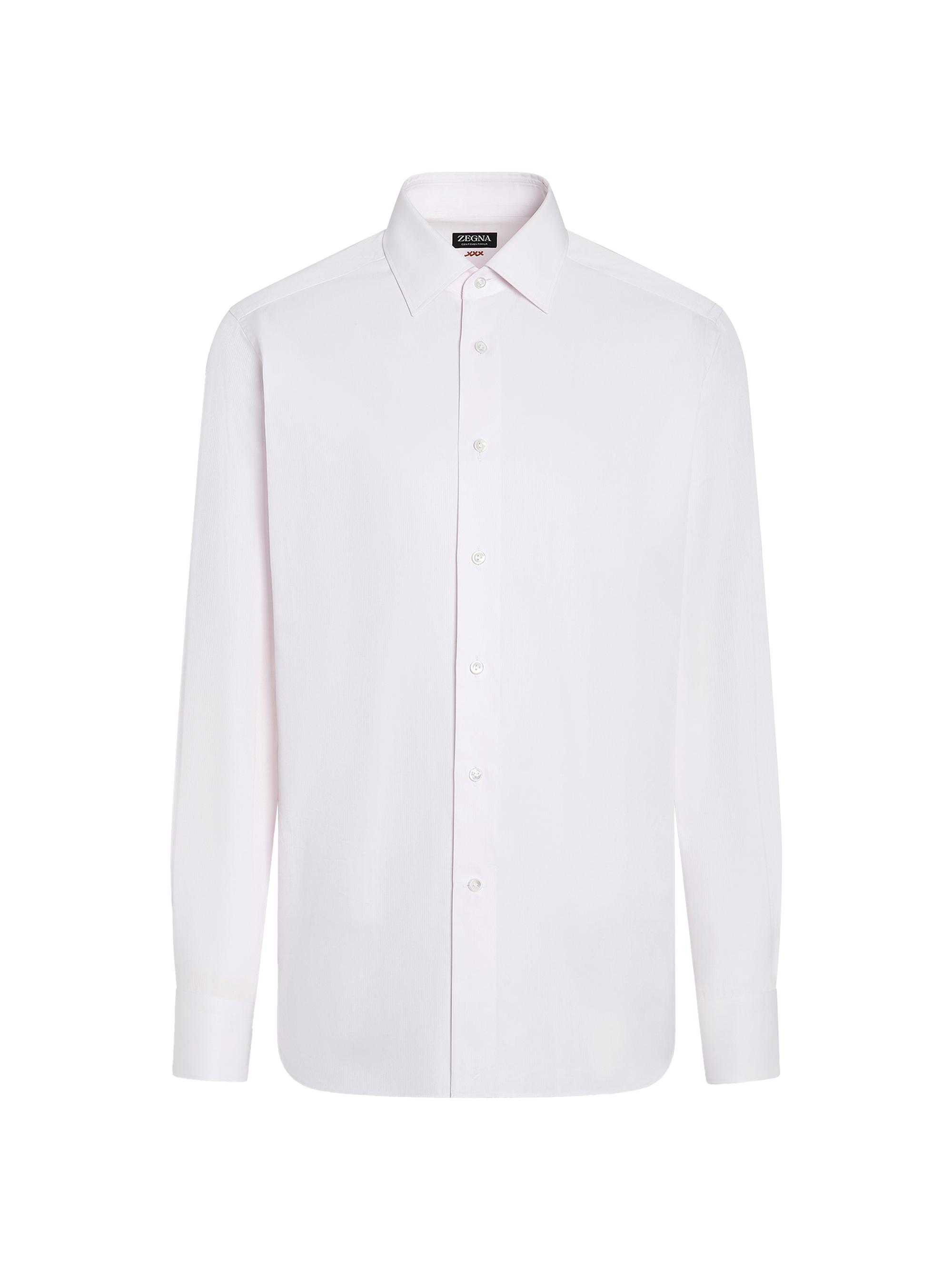 ZEGNA Men's Centoventimila Cotton Shirt - Light Pink