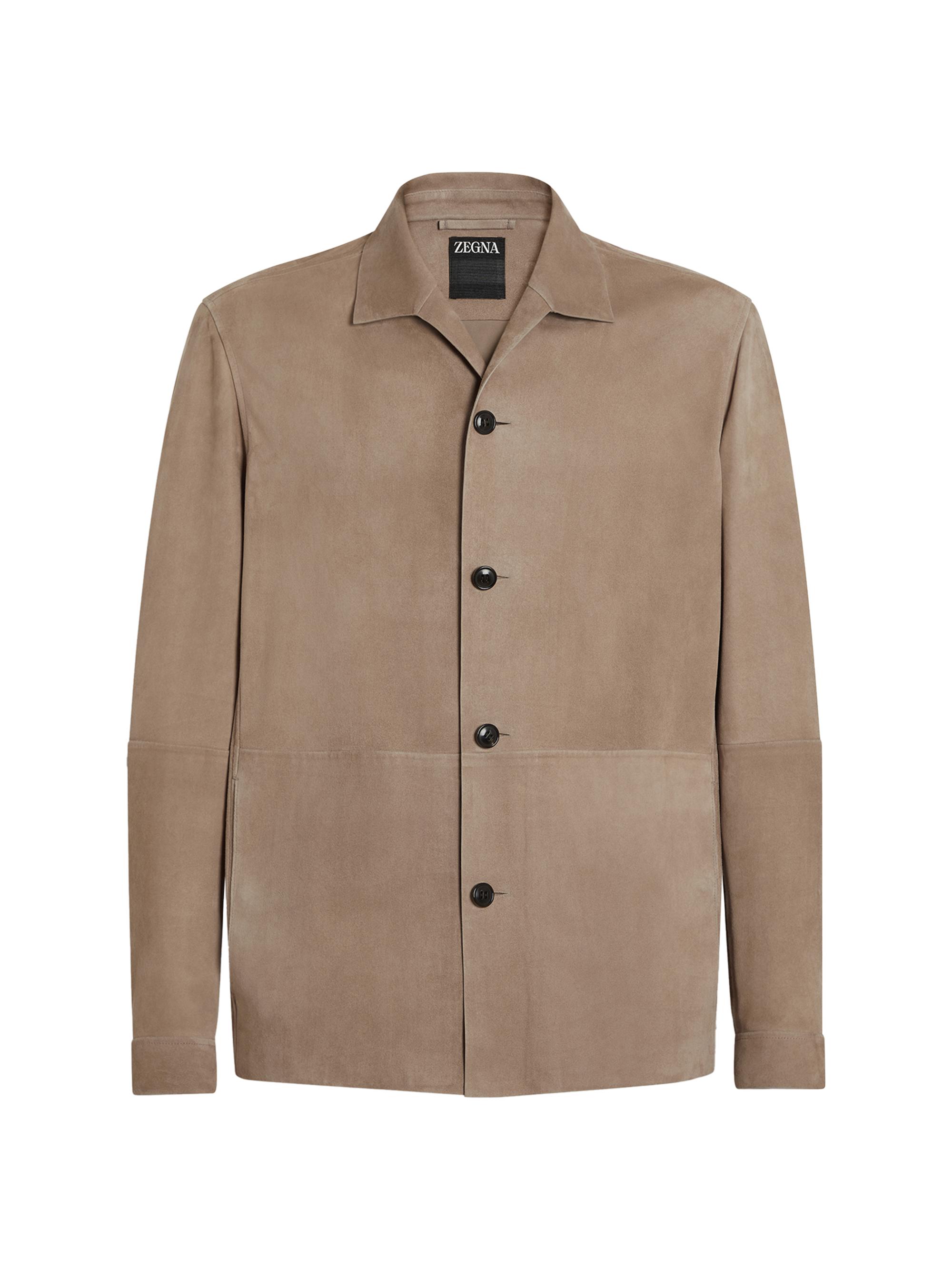 ZEGNA Men's Sheepskin Chore Jacket - Light Taupe