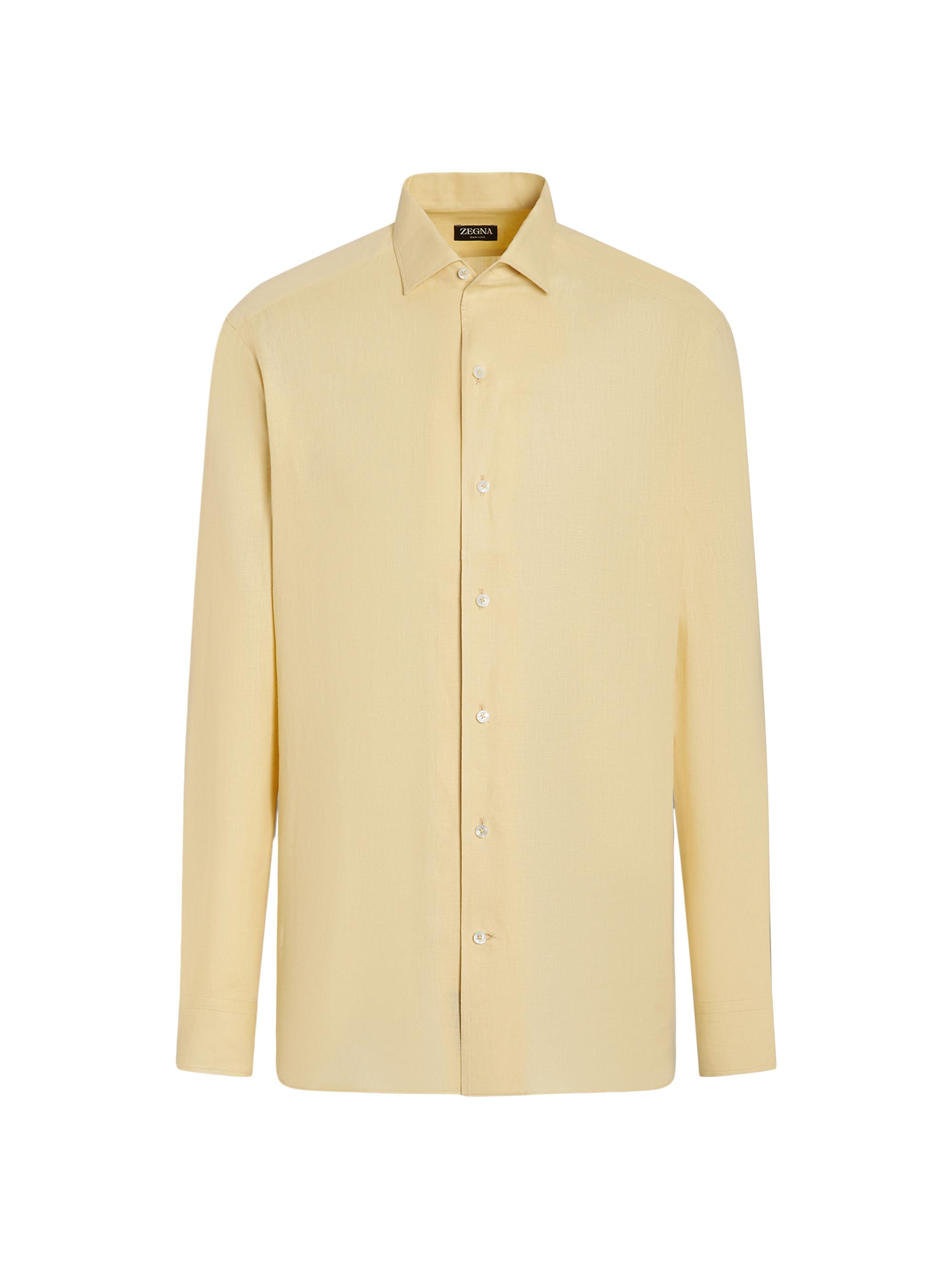 ZEGNA Men's Oasi Lino Shirt - Light Yellow