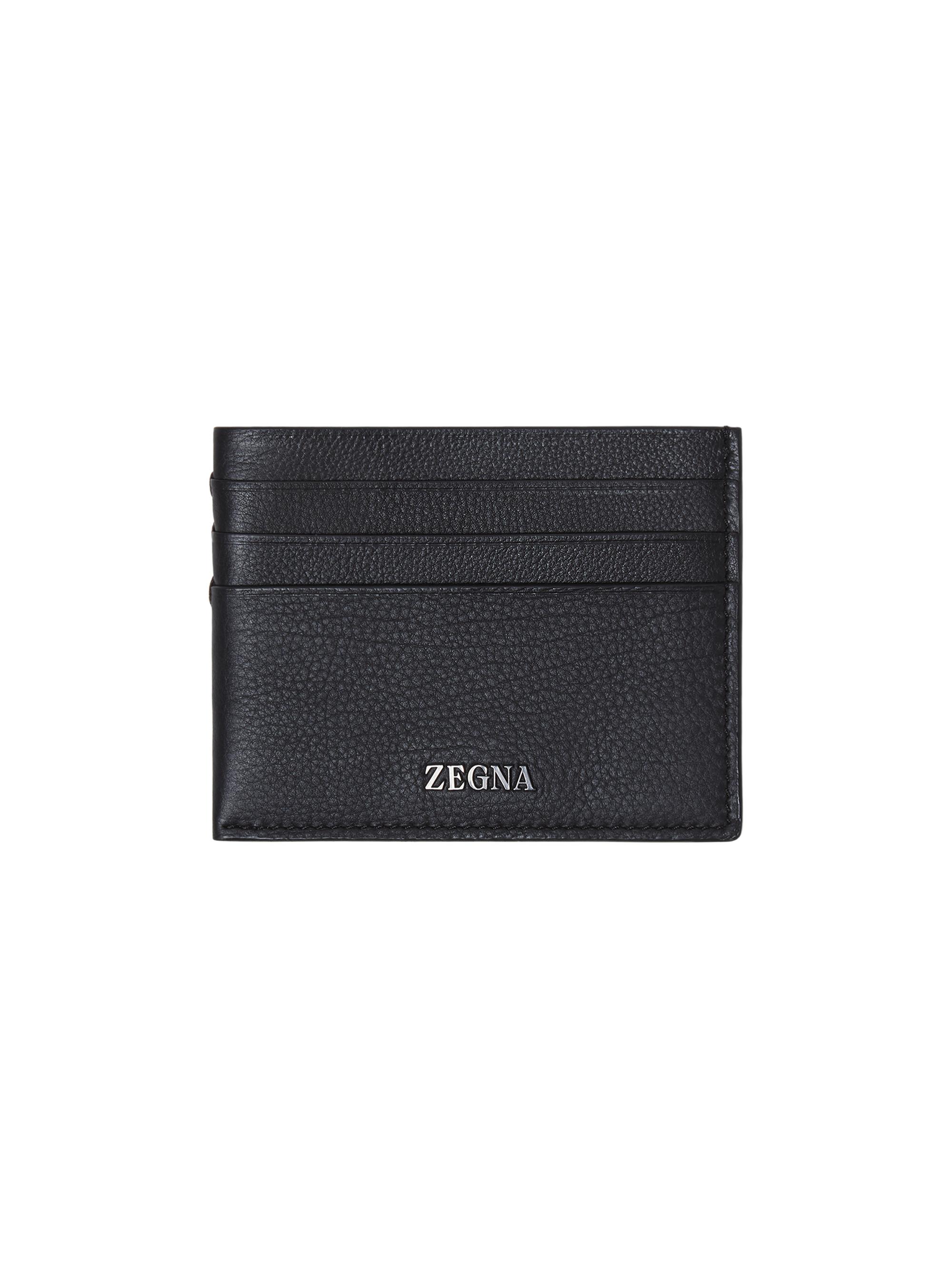 ZEGNA Men's Secondskin Card Case - Dark Blue