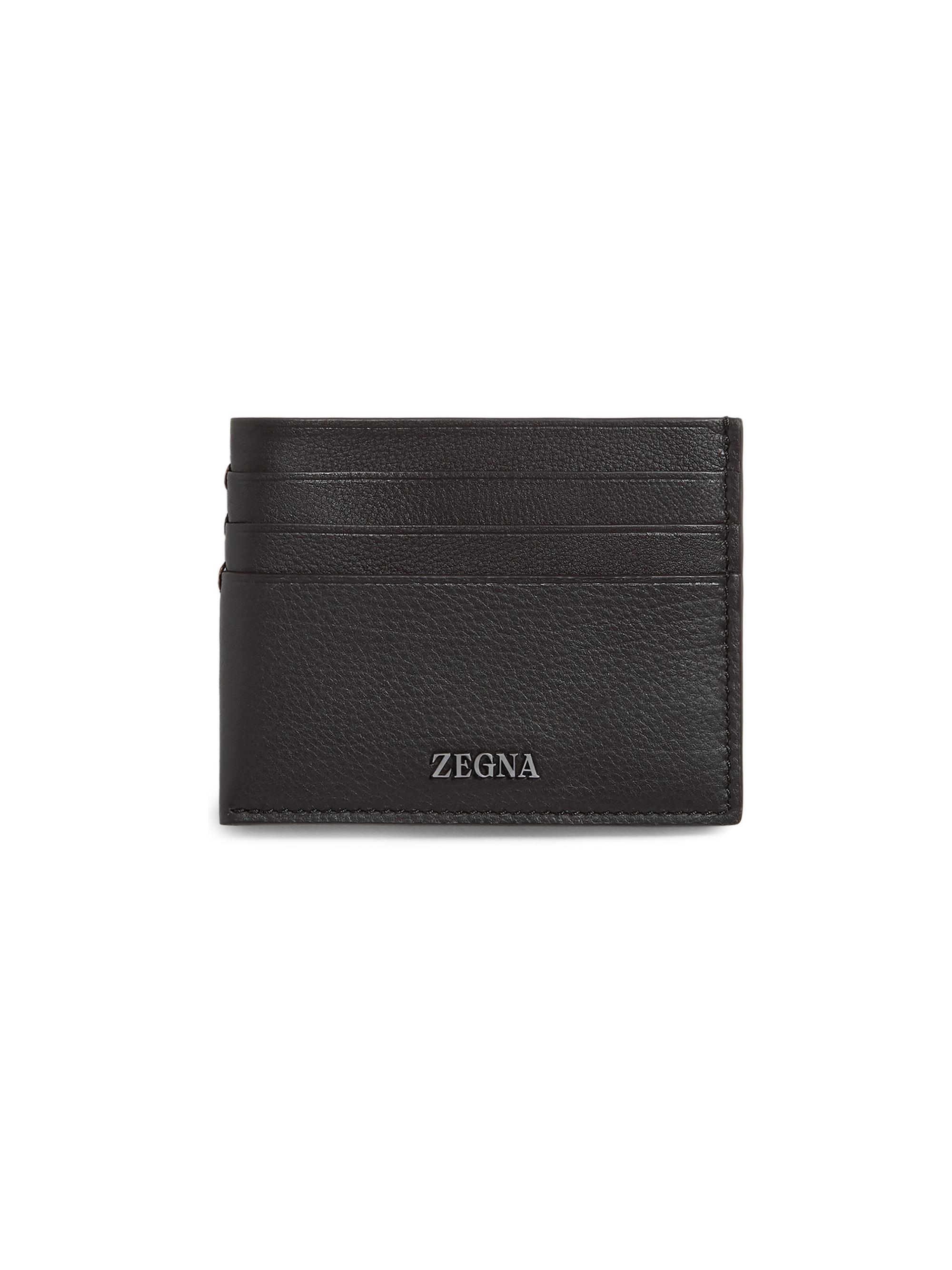 ZEGNA Men's Secondskin Card Case - Dark Brown