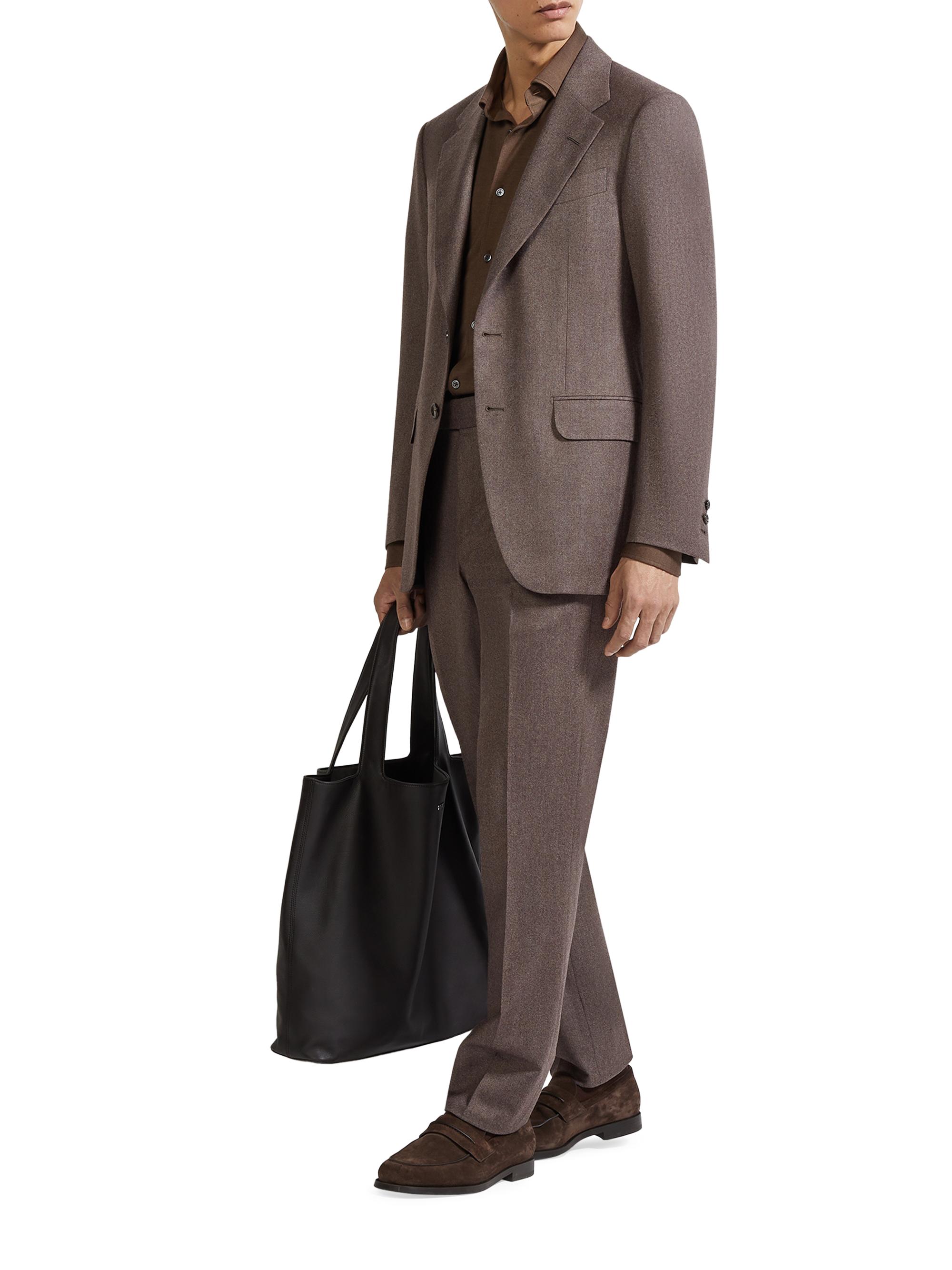 ZEGNA Men's Wool and Cashmere Suit - Light Brown