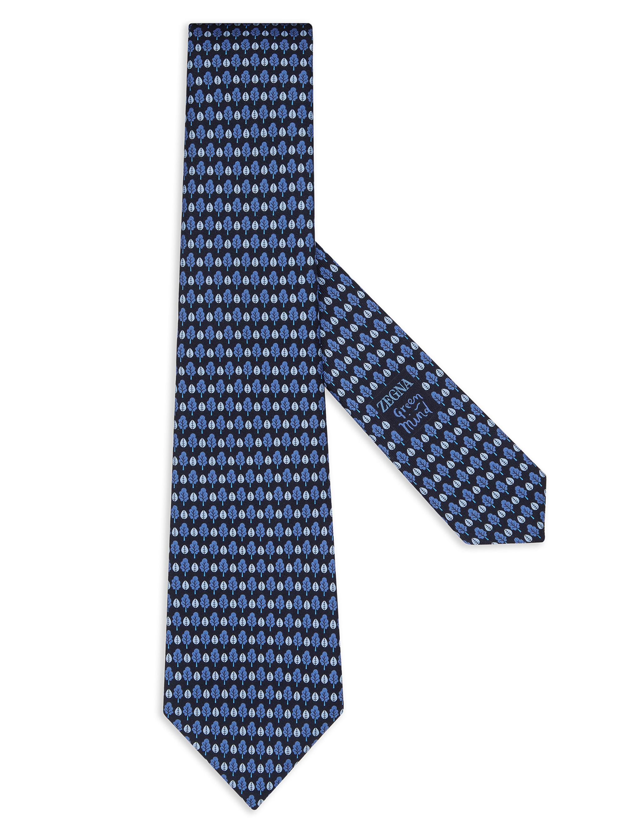 ZEGNA Men's Silk Tie - Dark Blue
