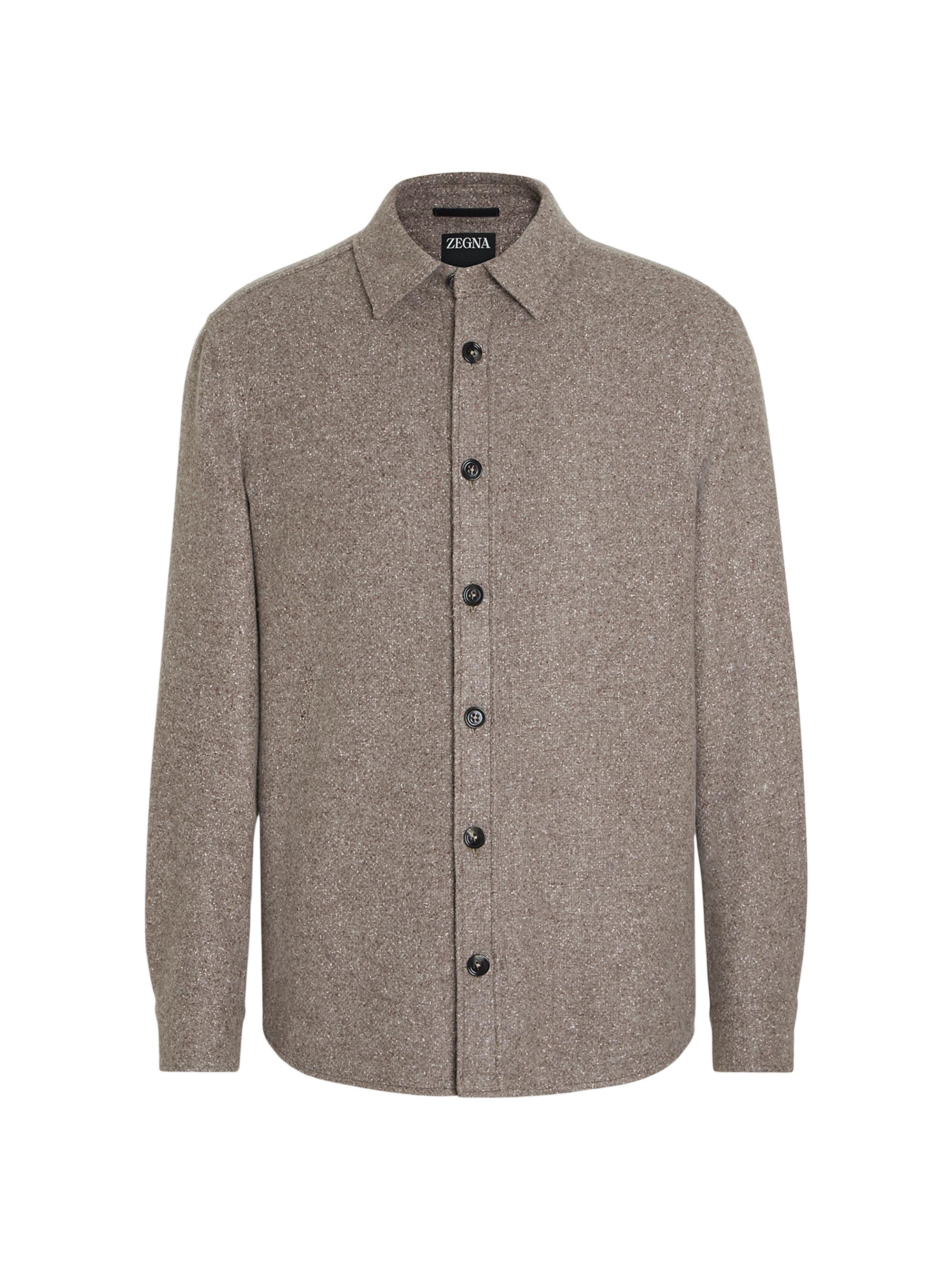 ZEGNA Men's Cashmere and Silk Overshirt - Brown