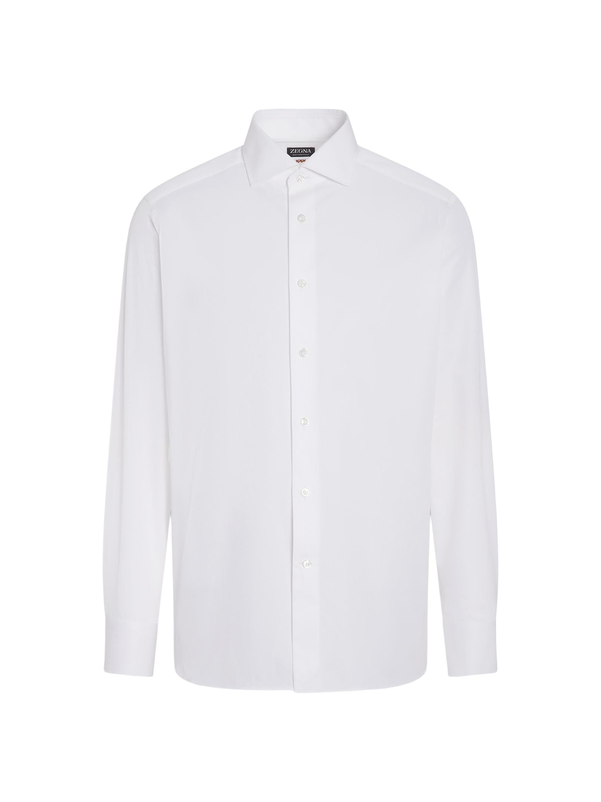 ZEGNA Men's Micro-Striped Centoventimila Cotton Shirt - White