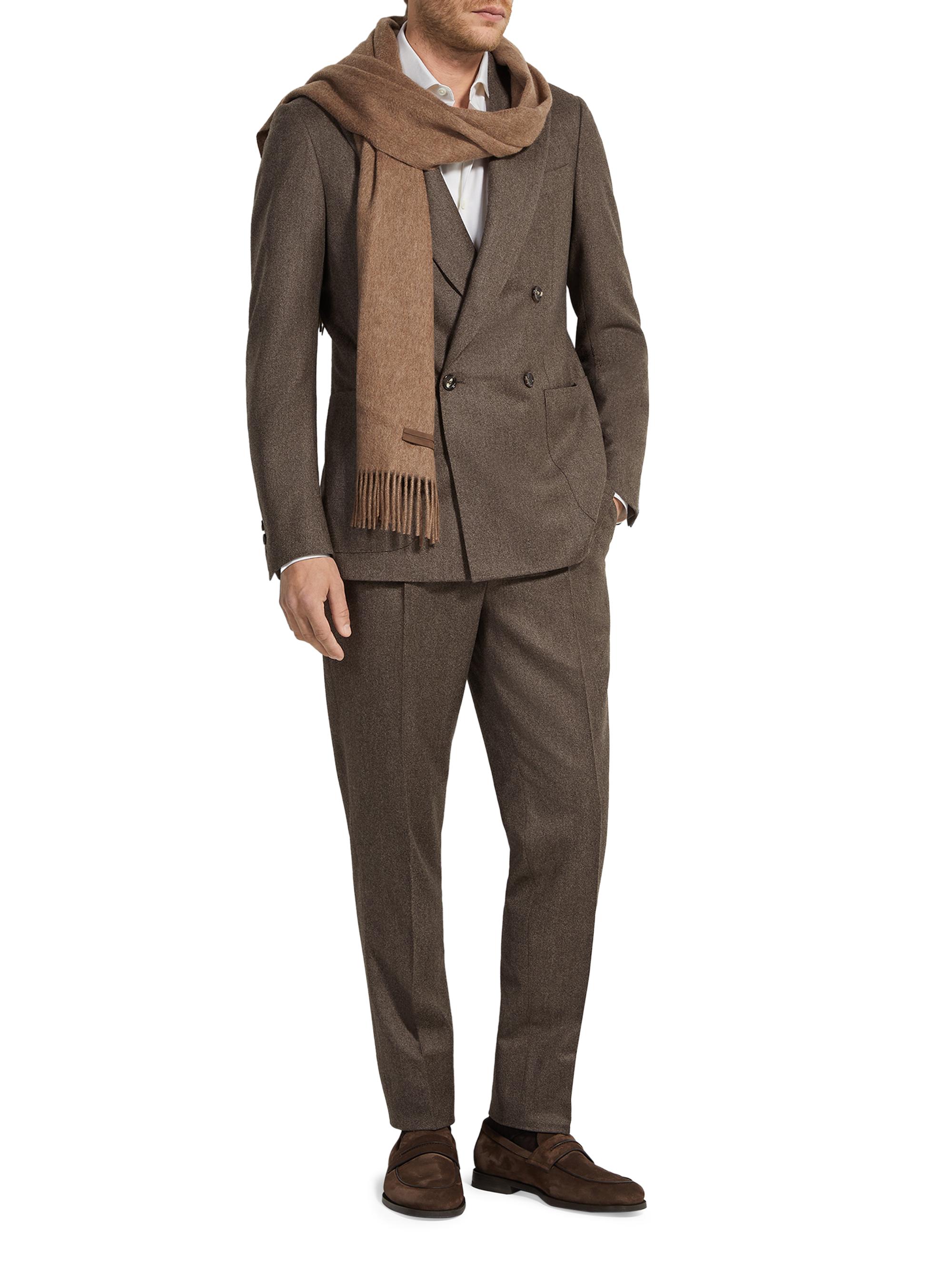 ZEGNA Men's Wool and Cashmere Suit - Brown
