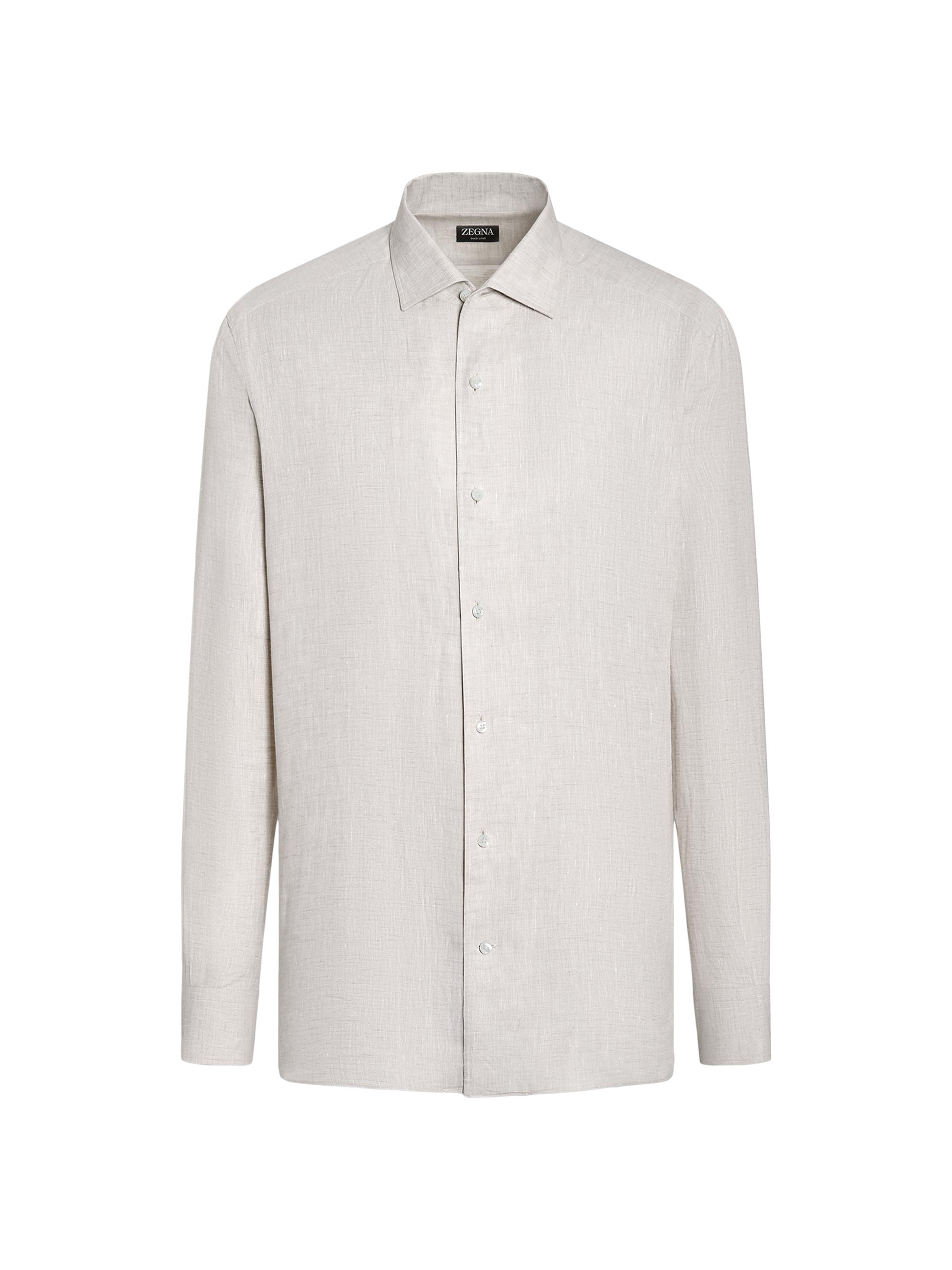 ZEGNA Men's Oasi Lino Shirt - Light Beige