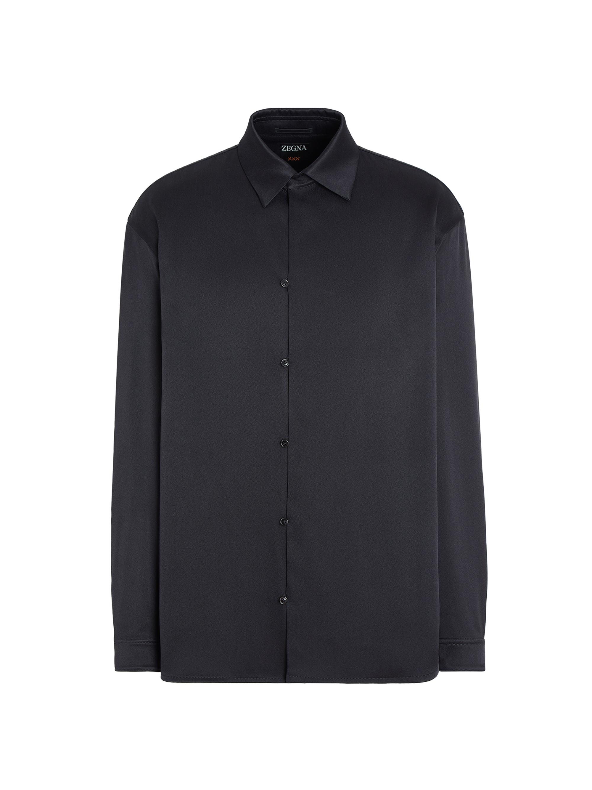 ZEGNA Men's Silk Shirt - Black
