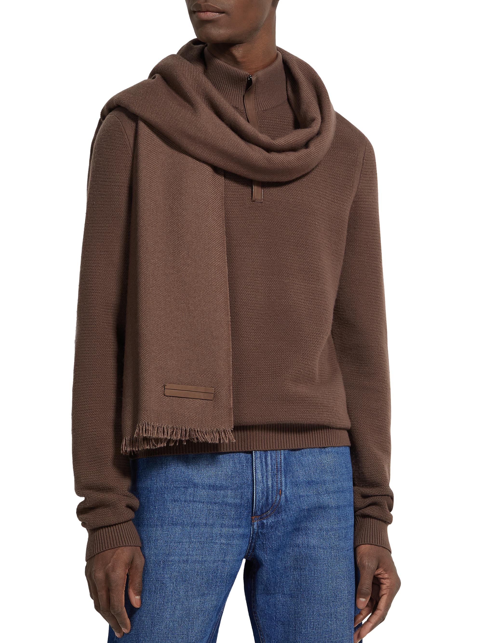 ZEGNA Men's Cashmere Scarf - Brown