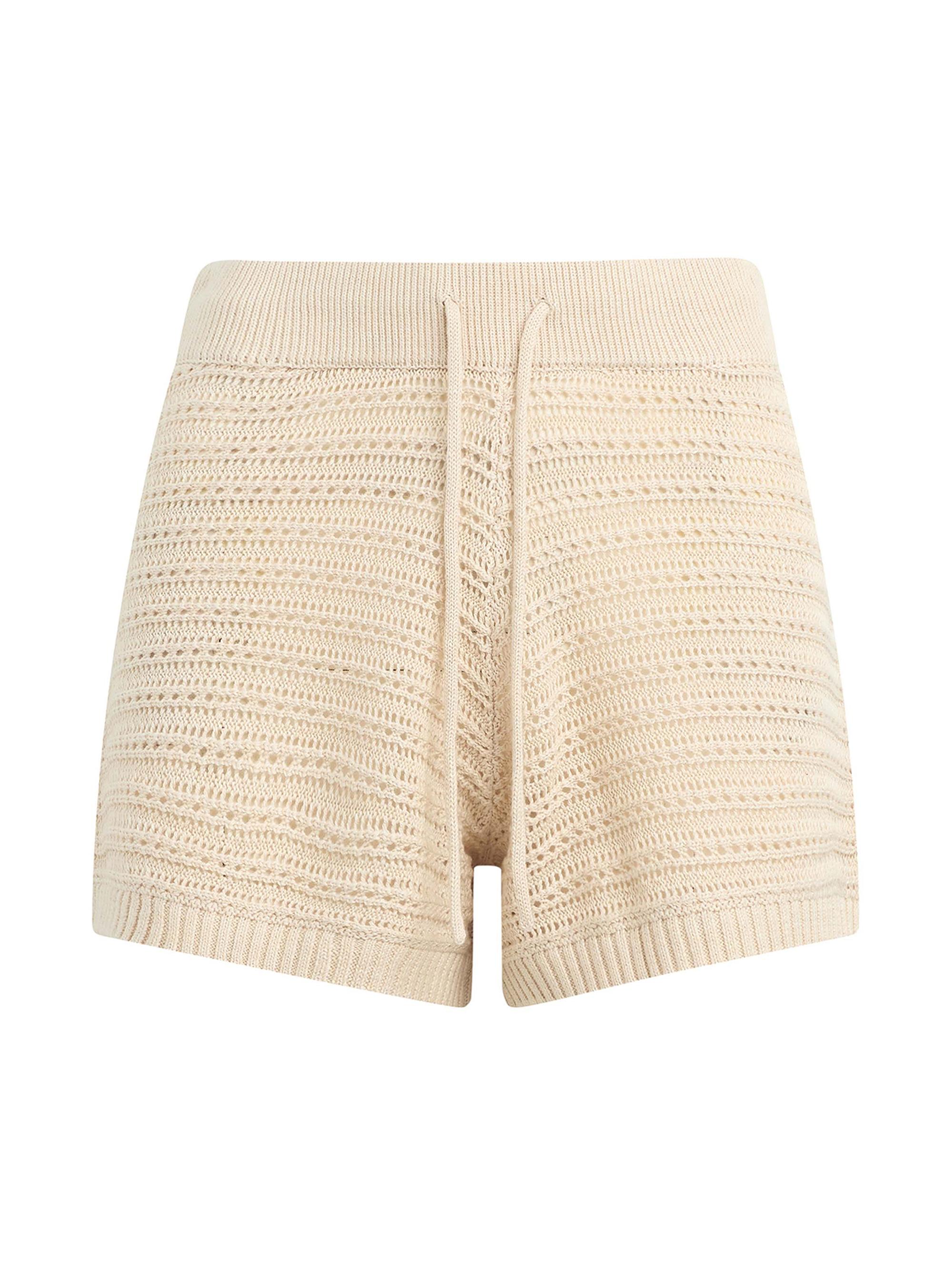 Joe's Jeans Women's The Arlo Cotton-Blend Crochet-Knit Shorts - Creme Brulee