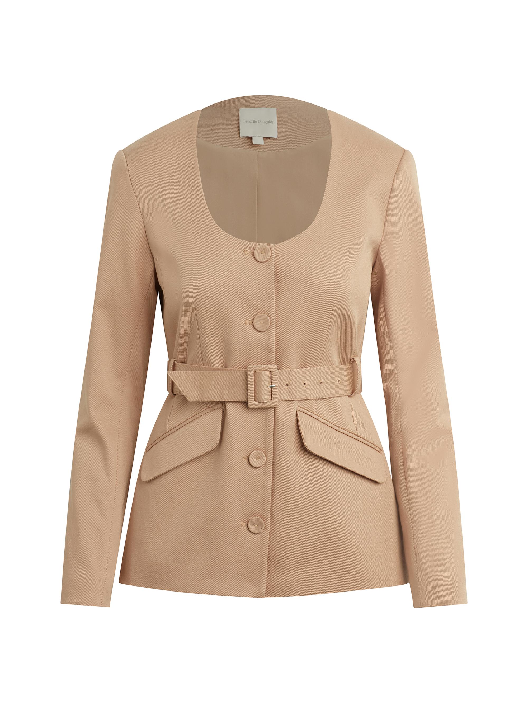 Favorite Daughter Women's The Diana Tie-Waist Cotton-Blend Jacket - Beige