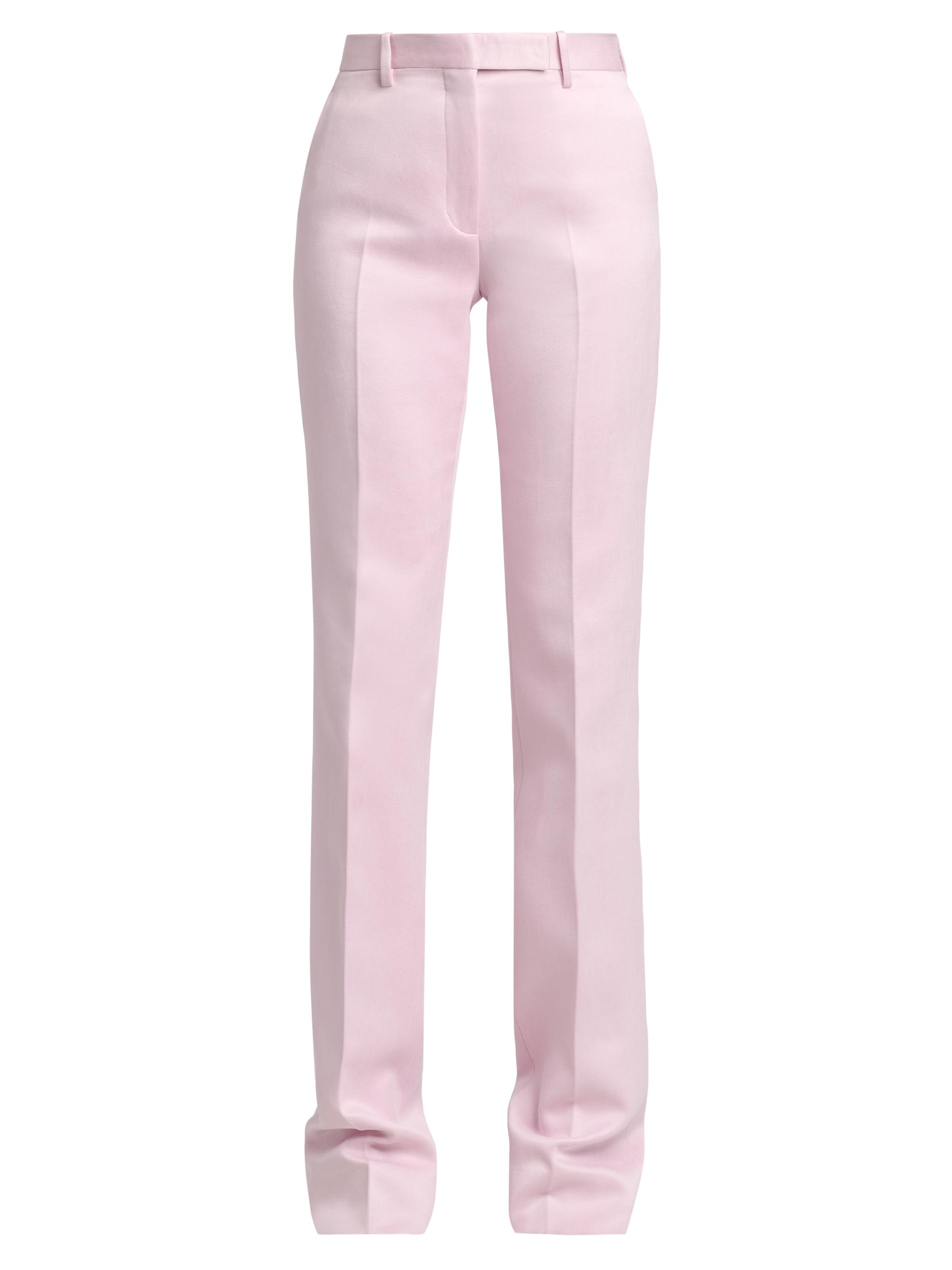 TOM FORD Women's Tailored Cotton-Silk Straight-Leg Pants - Orchid Pink