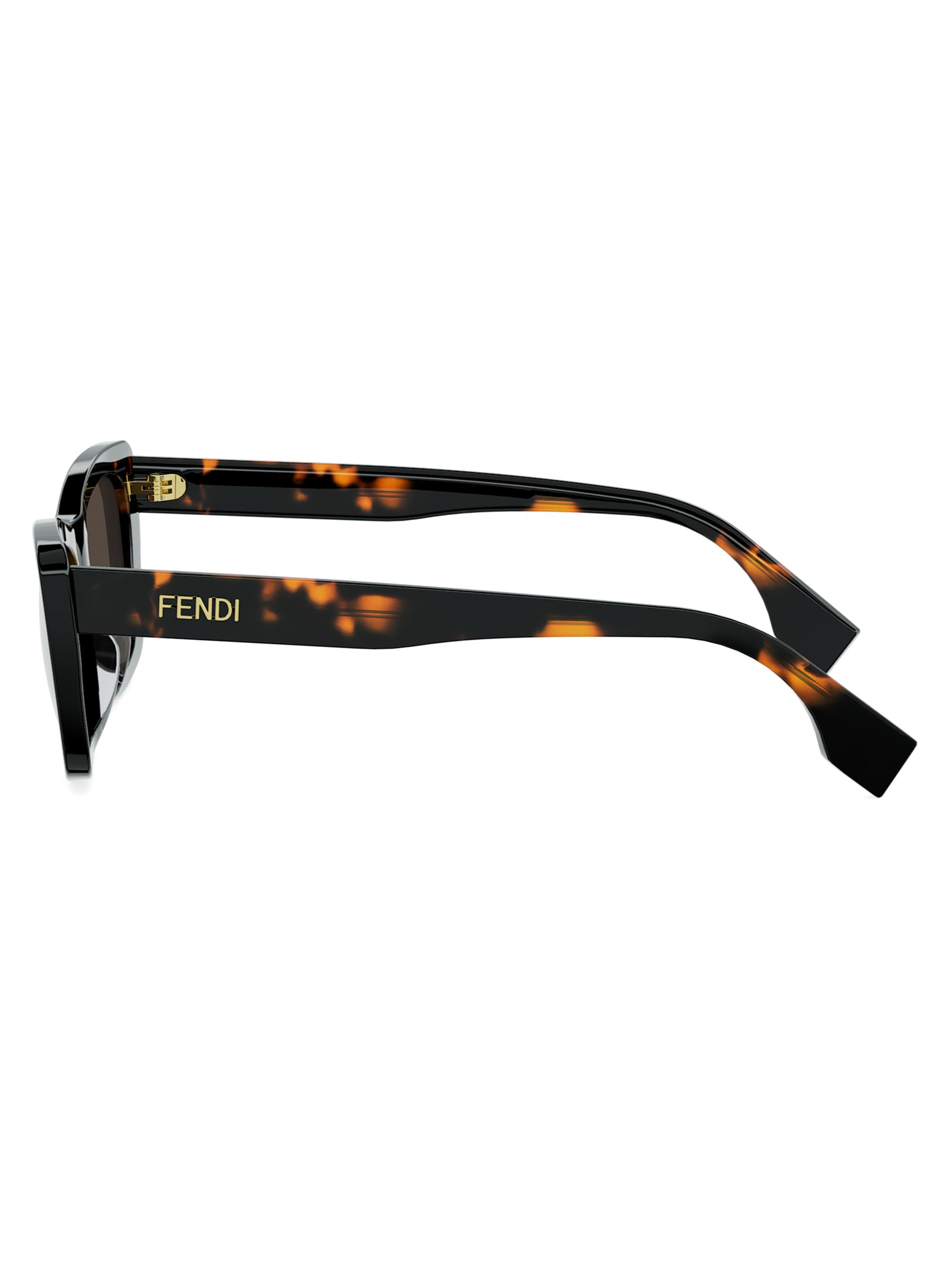 Fendi Lettering 53MM Geometric Sunglasses | Saks Fifth Avenue