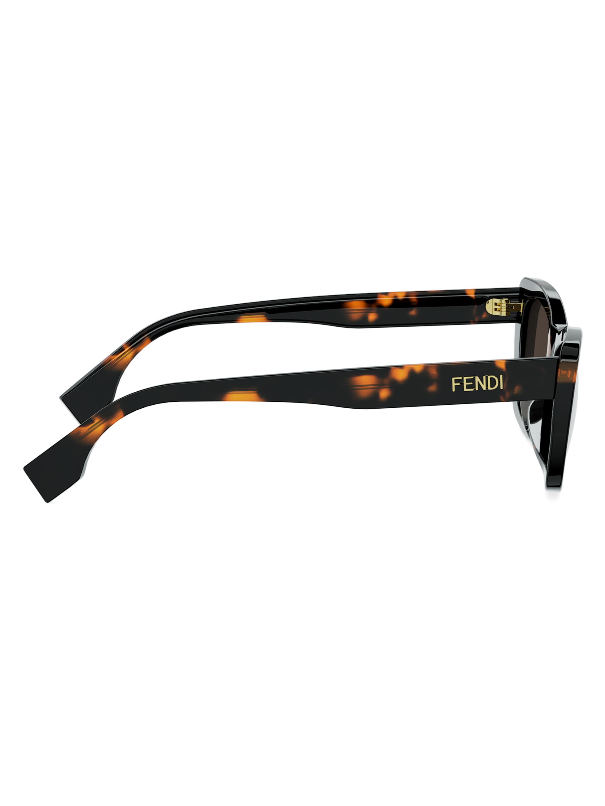 Fendi Lettering 53MM Geometric Sunglasses | Saks Fifth Avenue