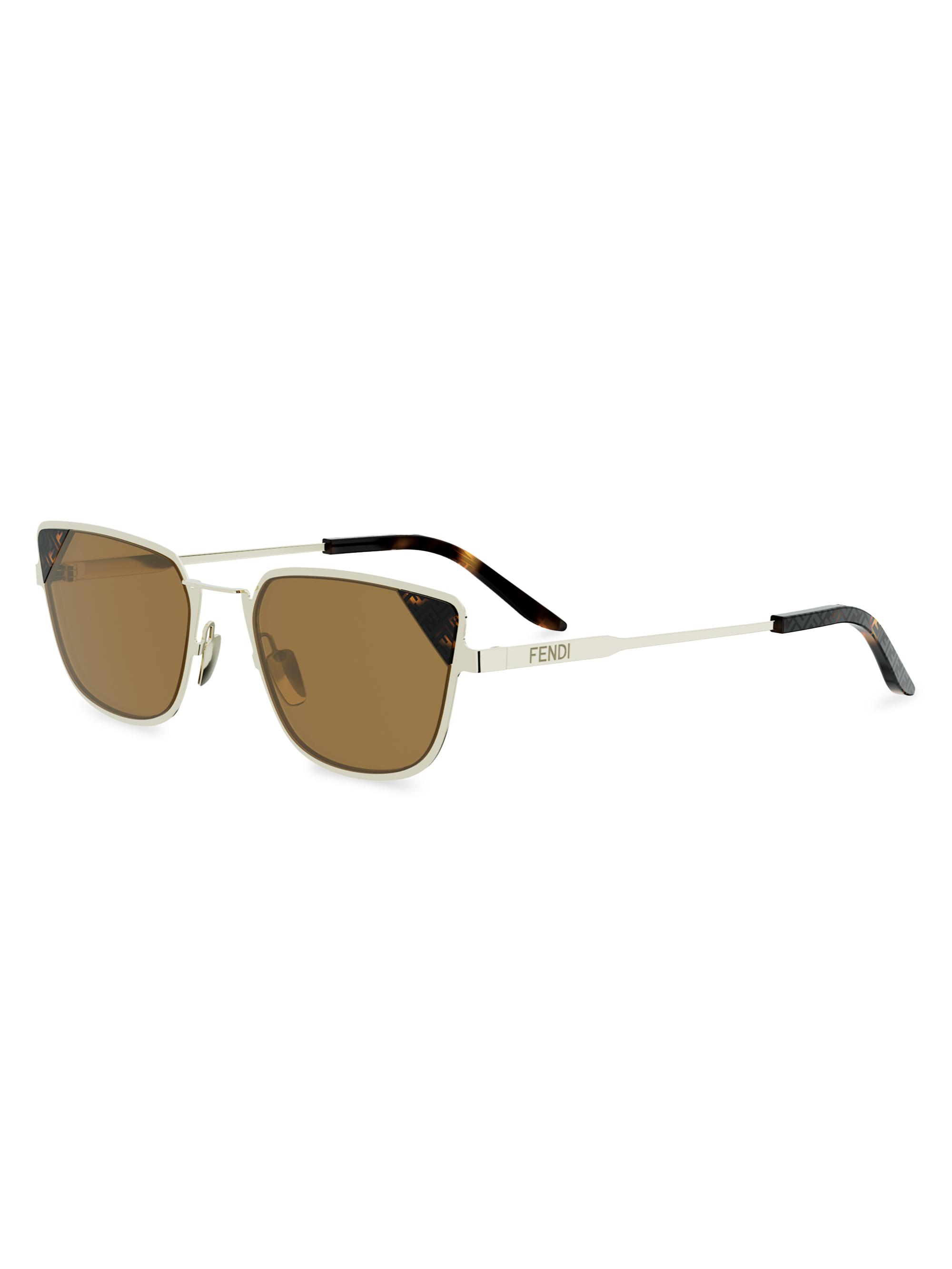 Fendi Women's Signature 54MM Cat-Eye Sunglasses - Gold And Roviex