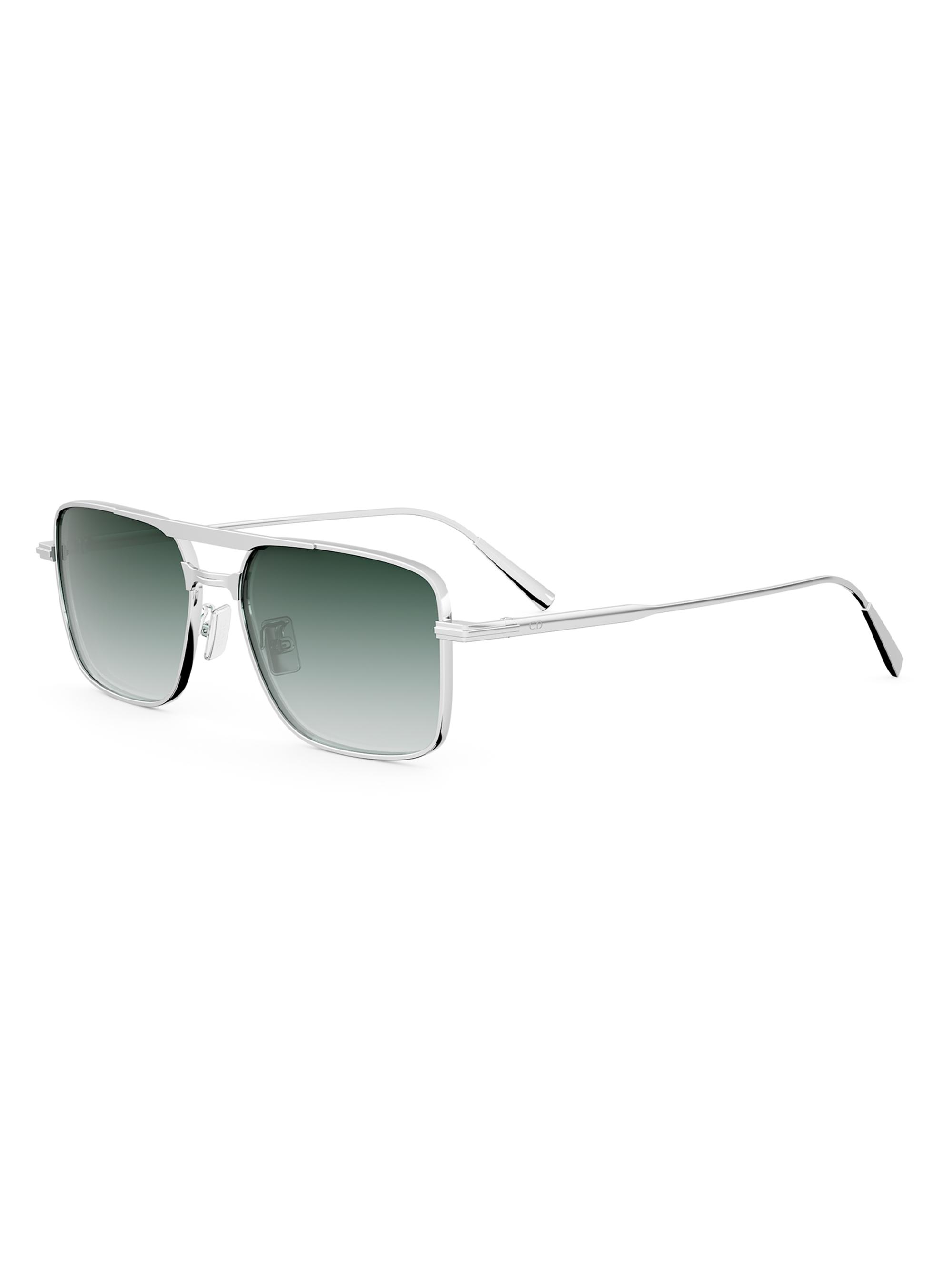 DIOR Men's DiorBlackSuit S17U 56MM Rectangular Sunglasses - Shiny Palladium And Gradient Green