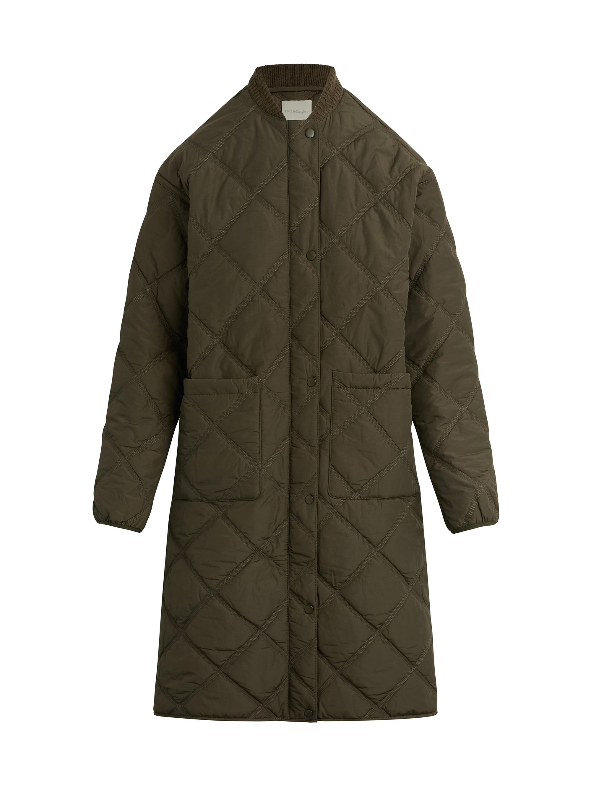 Favorite Daughter Women's The Walk In The Park Quilted Jacket - Dark Olive