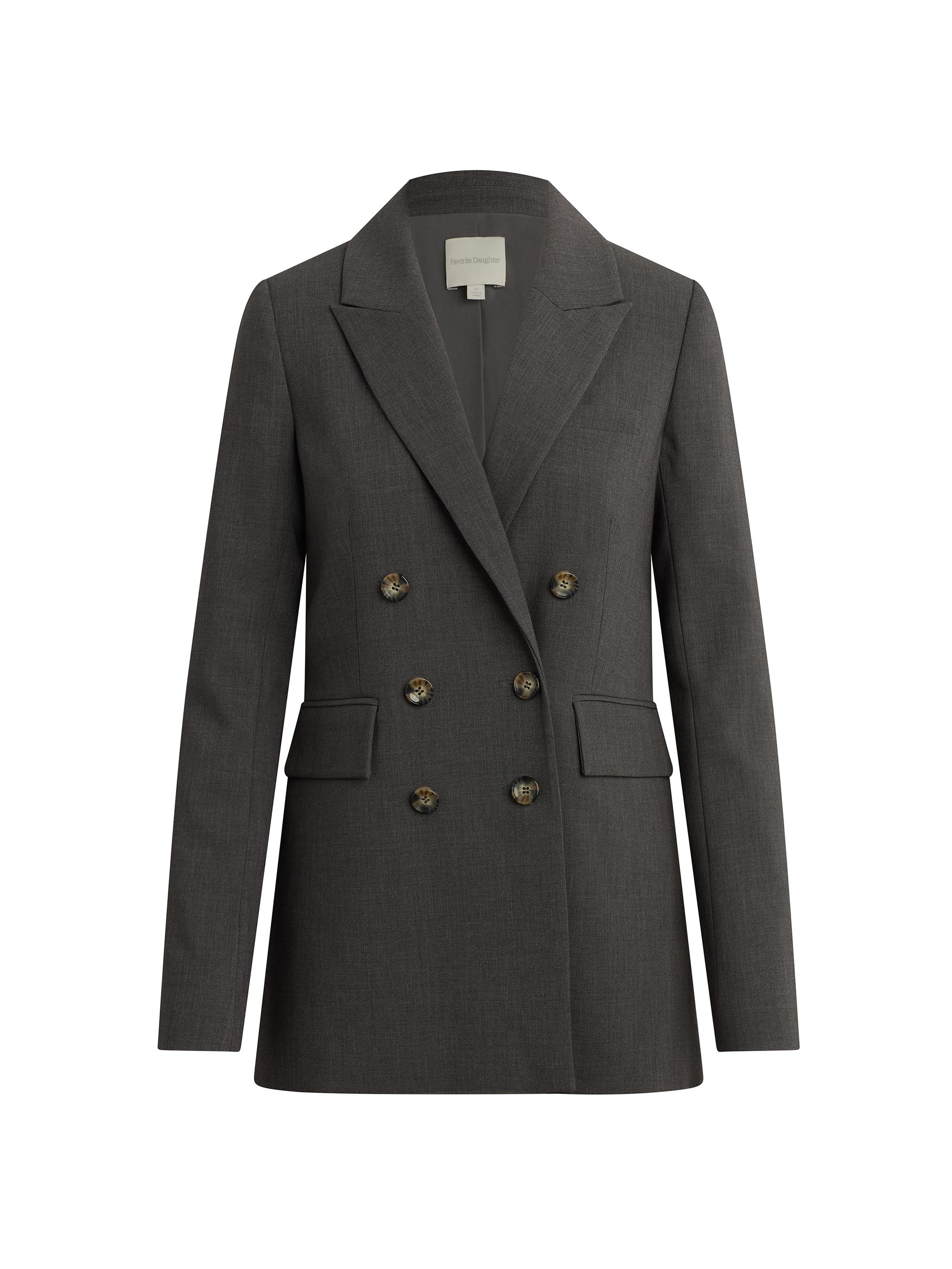 Favorite Daughter Women's The Phoebe Double-Breasted Blazer - Grey Suiting