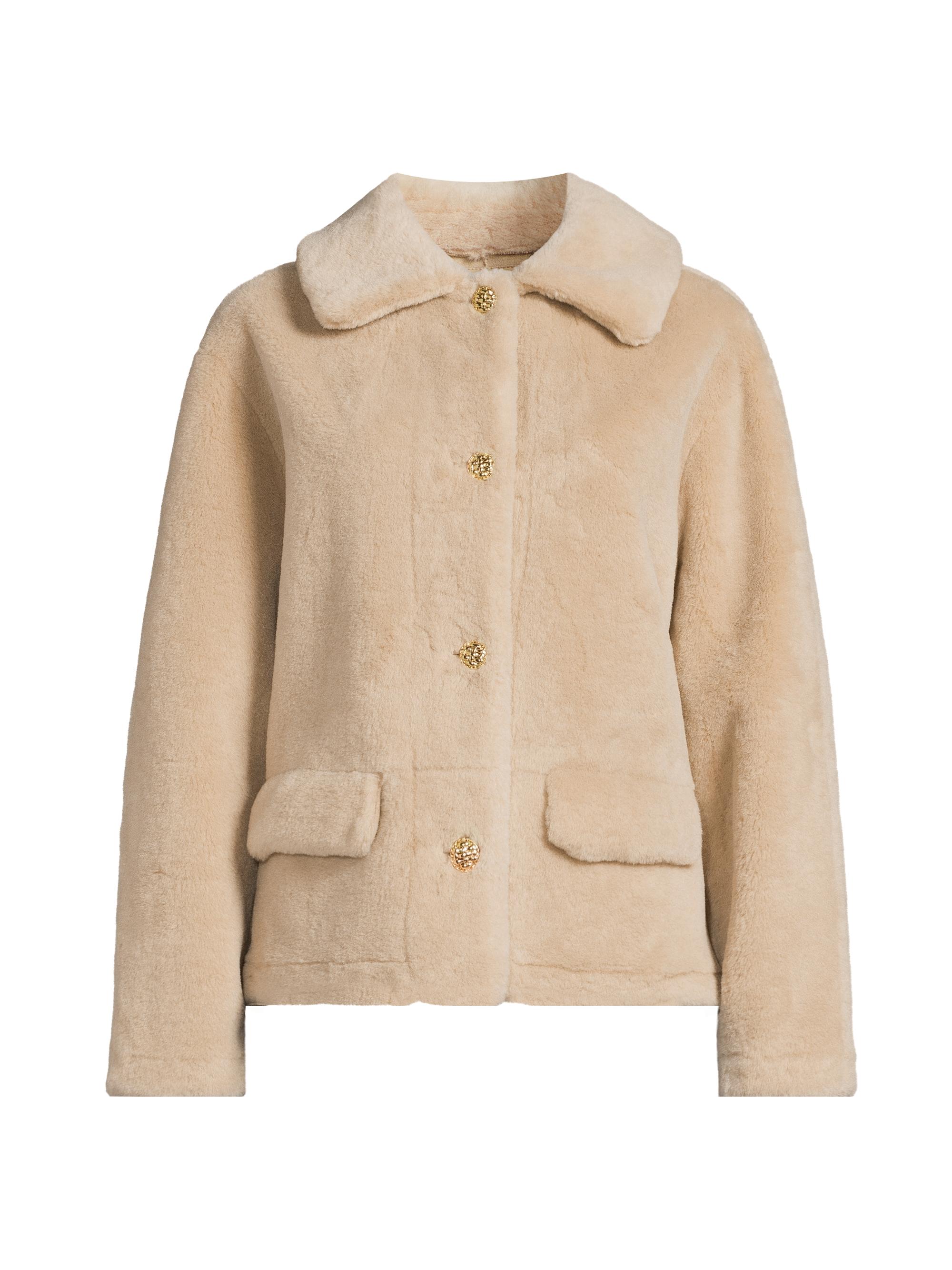 Milly Women's Short Faux-Shearling Jacket - Beige