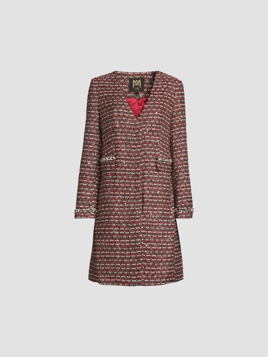 Milly Collarless Tweed Coat | Saks Fifth Avenue