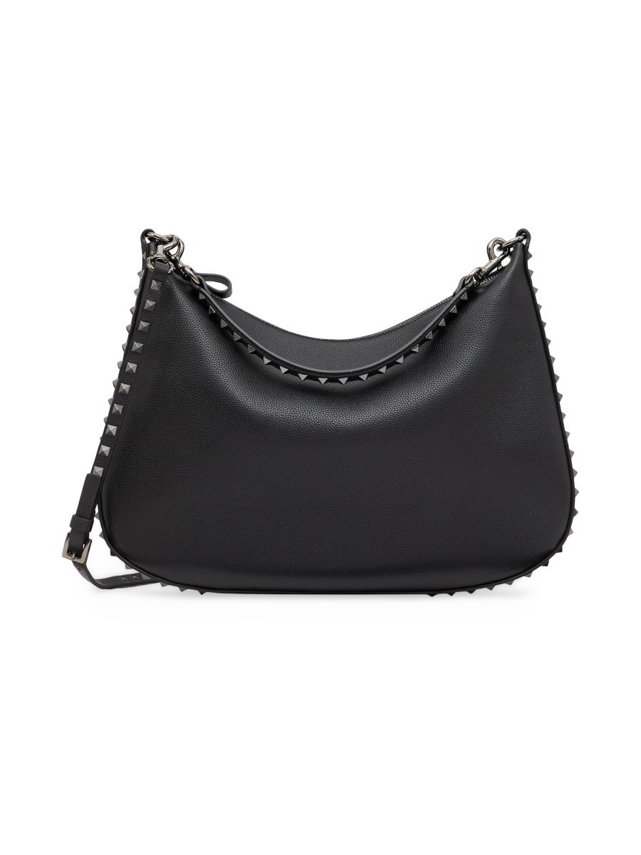 Valentino Garavani Rockstud Hobo Bag in Grainy Calfskin