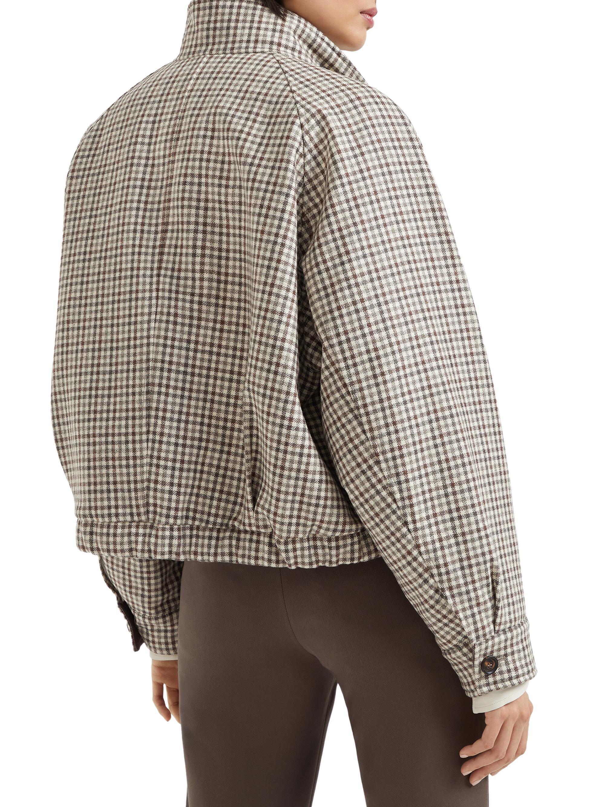 Brunello Cucinelli Virgin Wool Checked Flannel Bomber Jacket