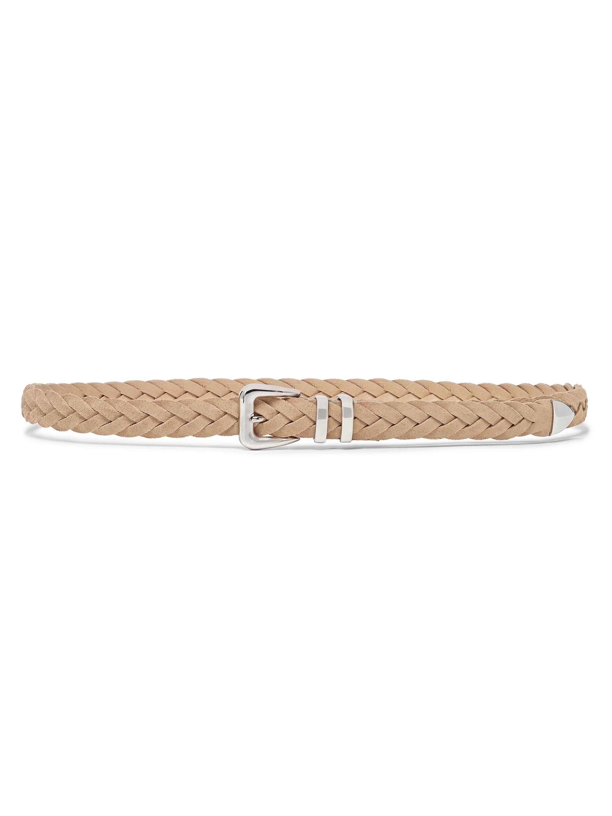 Brunello Cucinelli Braided Calfskin Belt with Detailed Buckle and