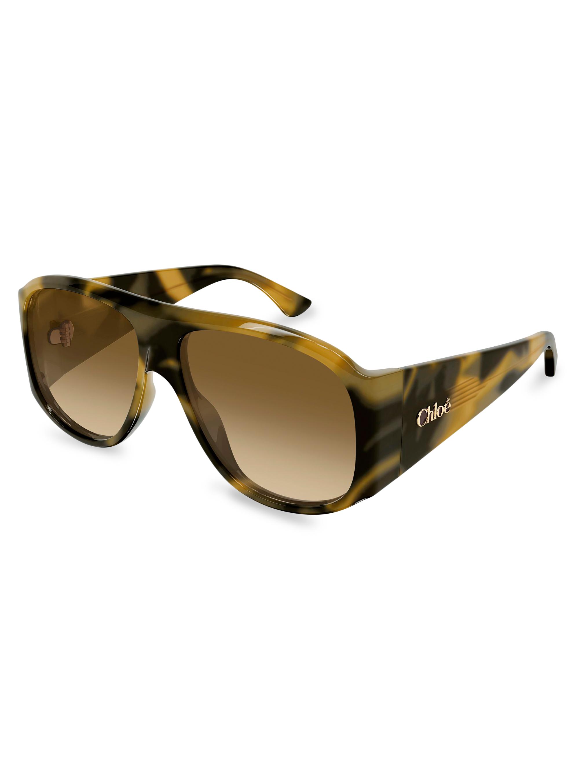 Chloé Women's Izia 60MM Pilot Sunglasses - Havana Brown