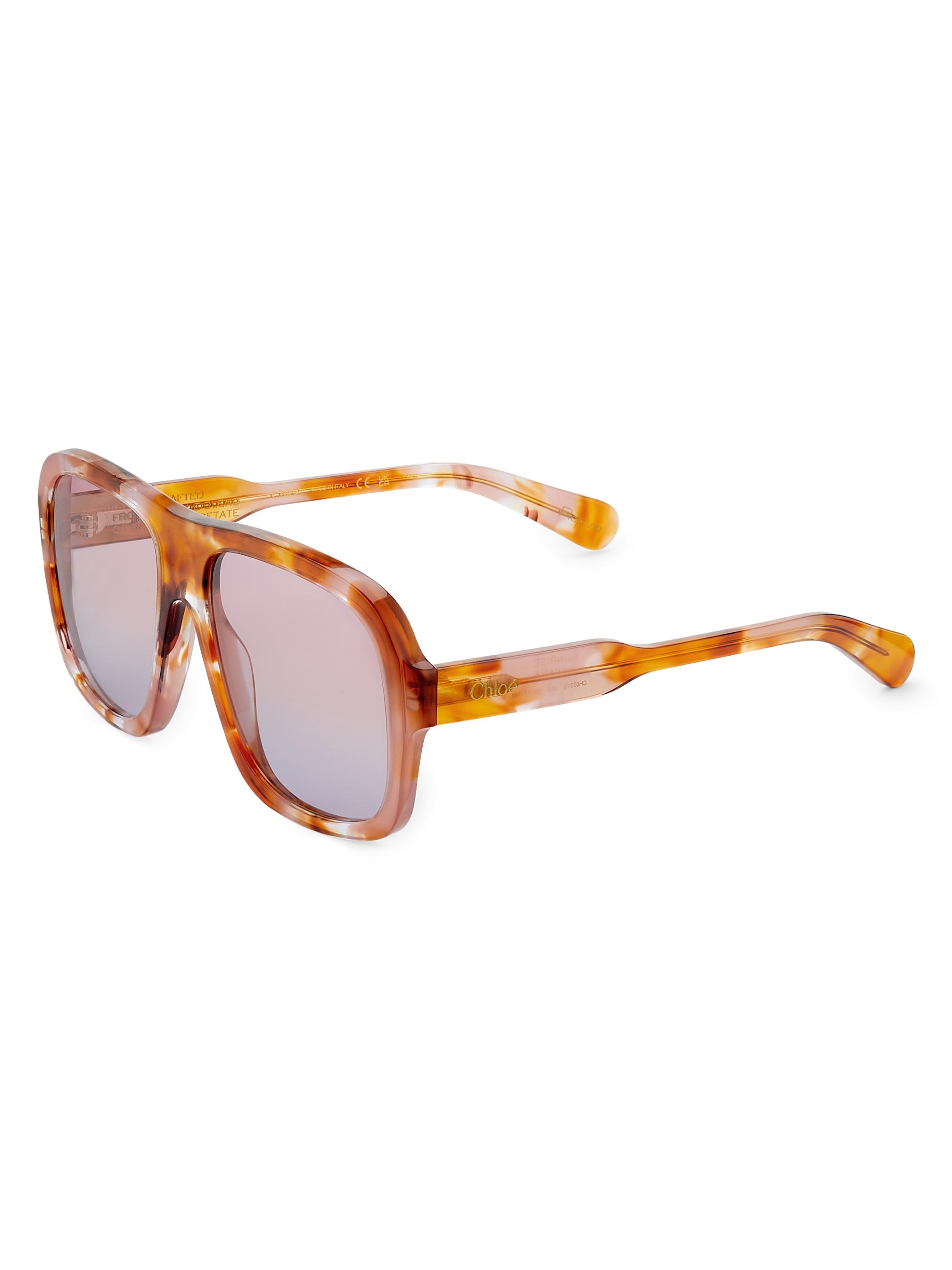 Chloé Women's Gayia Reace 58MM Pilot Sunglasses - Havana Lilac