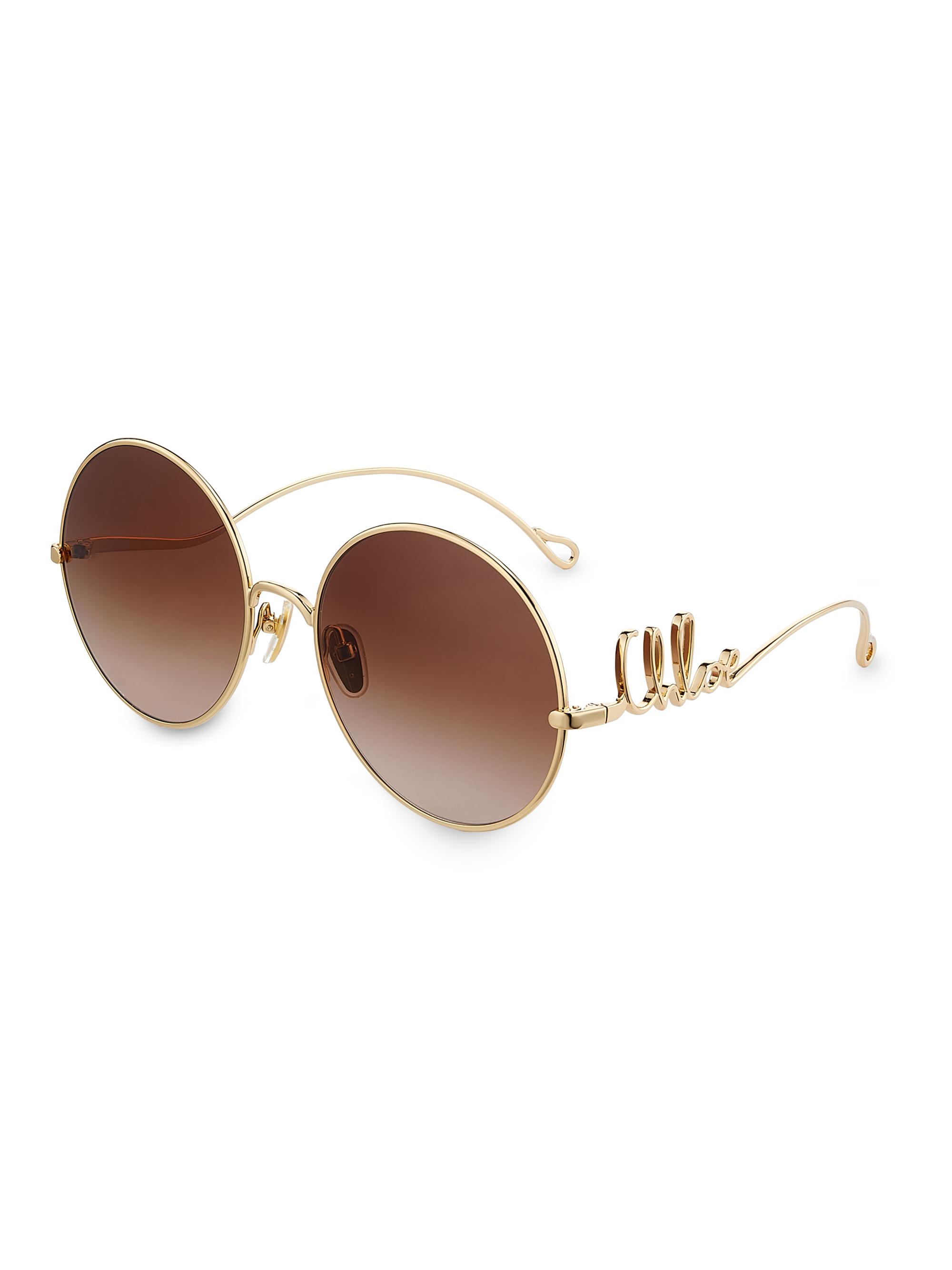 Chloé Women's  Iconic 60MM Round Sunglasses - Gold Brown