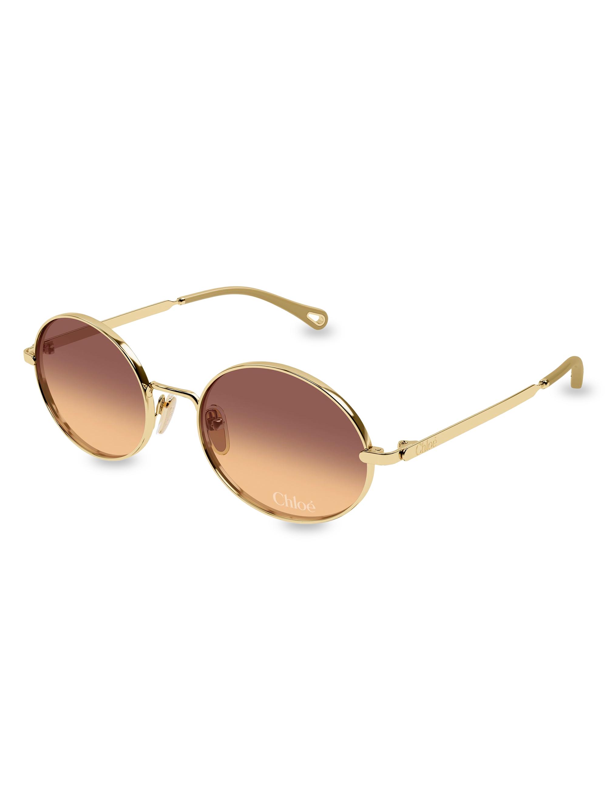 Chloé Women's Aly Petit 55MM Round Sunglasses - Gold Brown