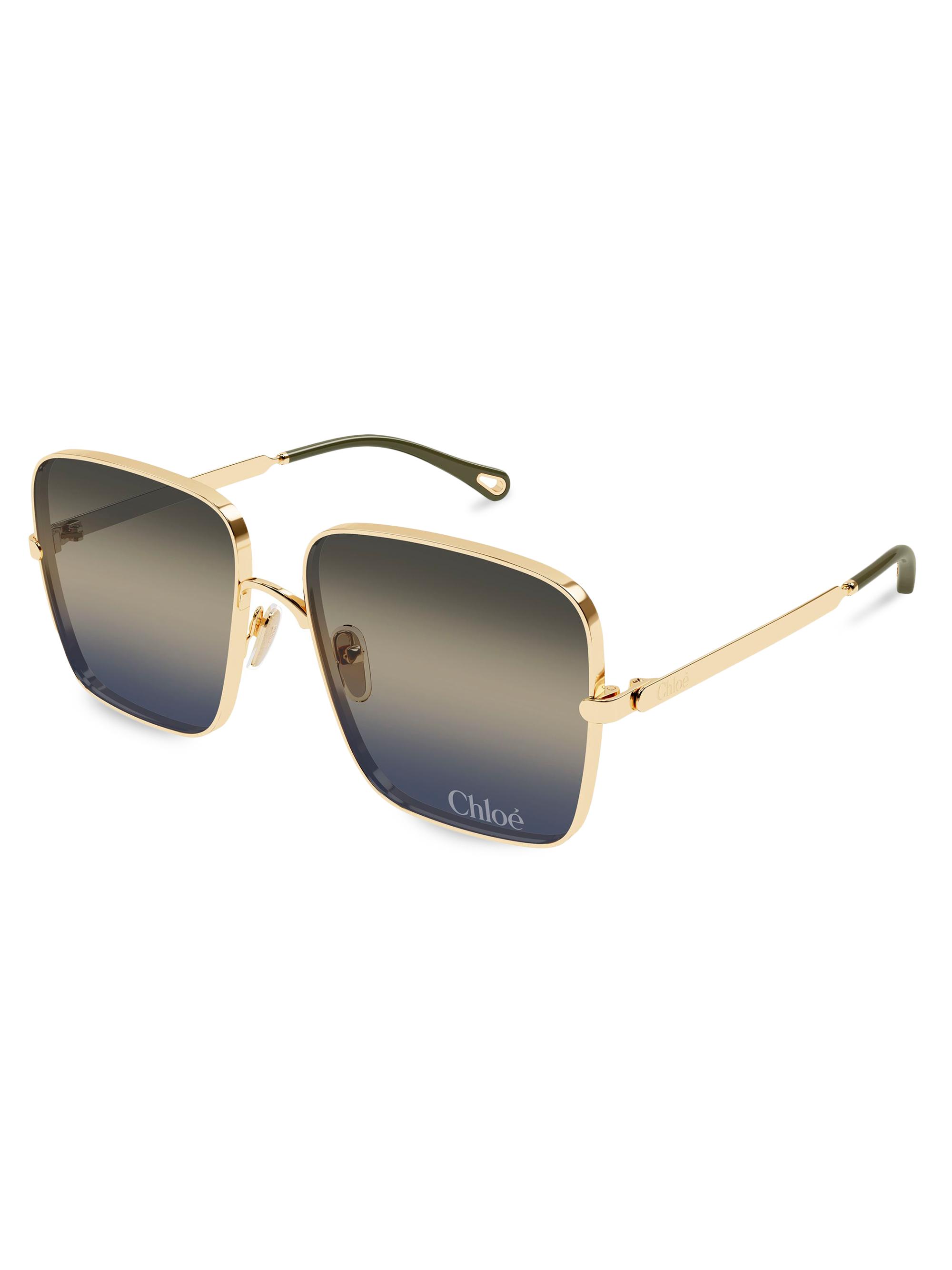 Chloé Women's Aly Bold 61MM Square Sunglasses - Gold Black