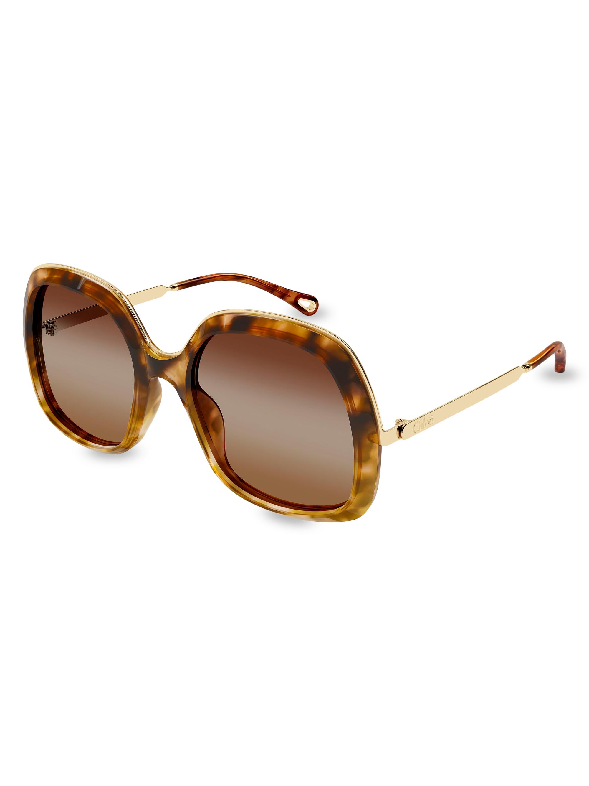 Chloé Women's Leia 56MM Rectangular Sunglasses - Havana Brown | Thumbnail 4