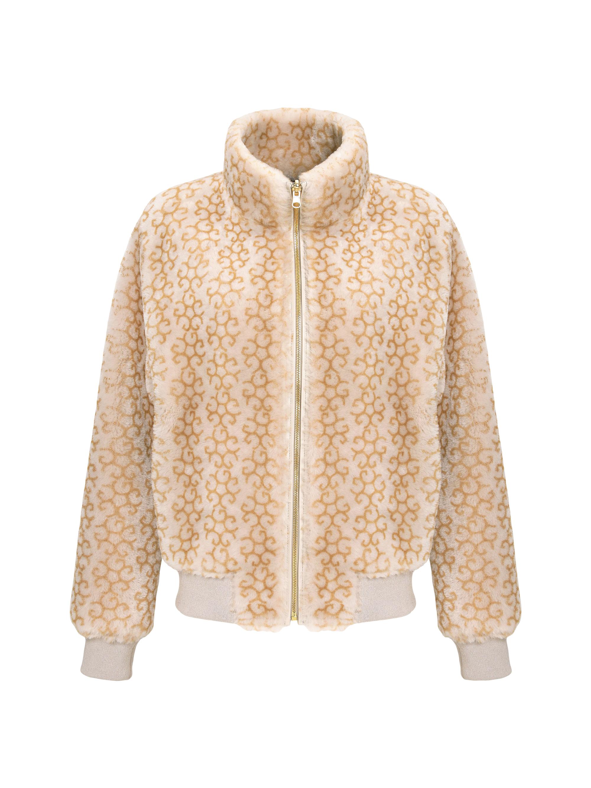 Gorski Women's Reversible Select Shearling Lamb Insignia Bomber Jacket - Cream