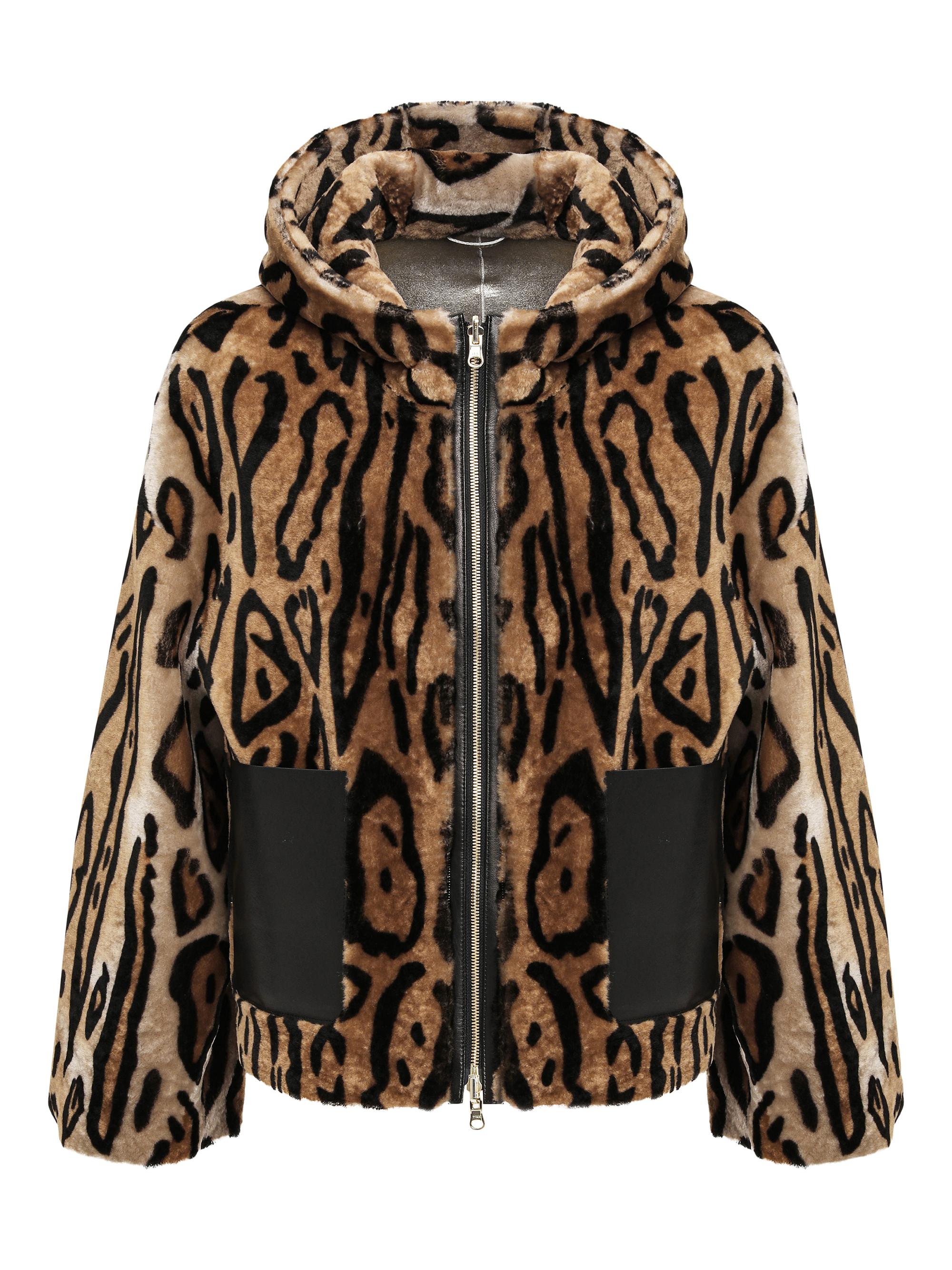 Gorski Women's Reversible Select Shearling Lamb Hooded Jacket - Ocelo Print