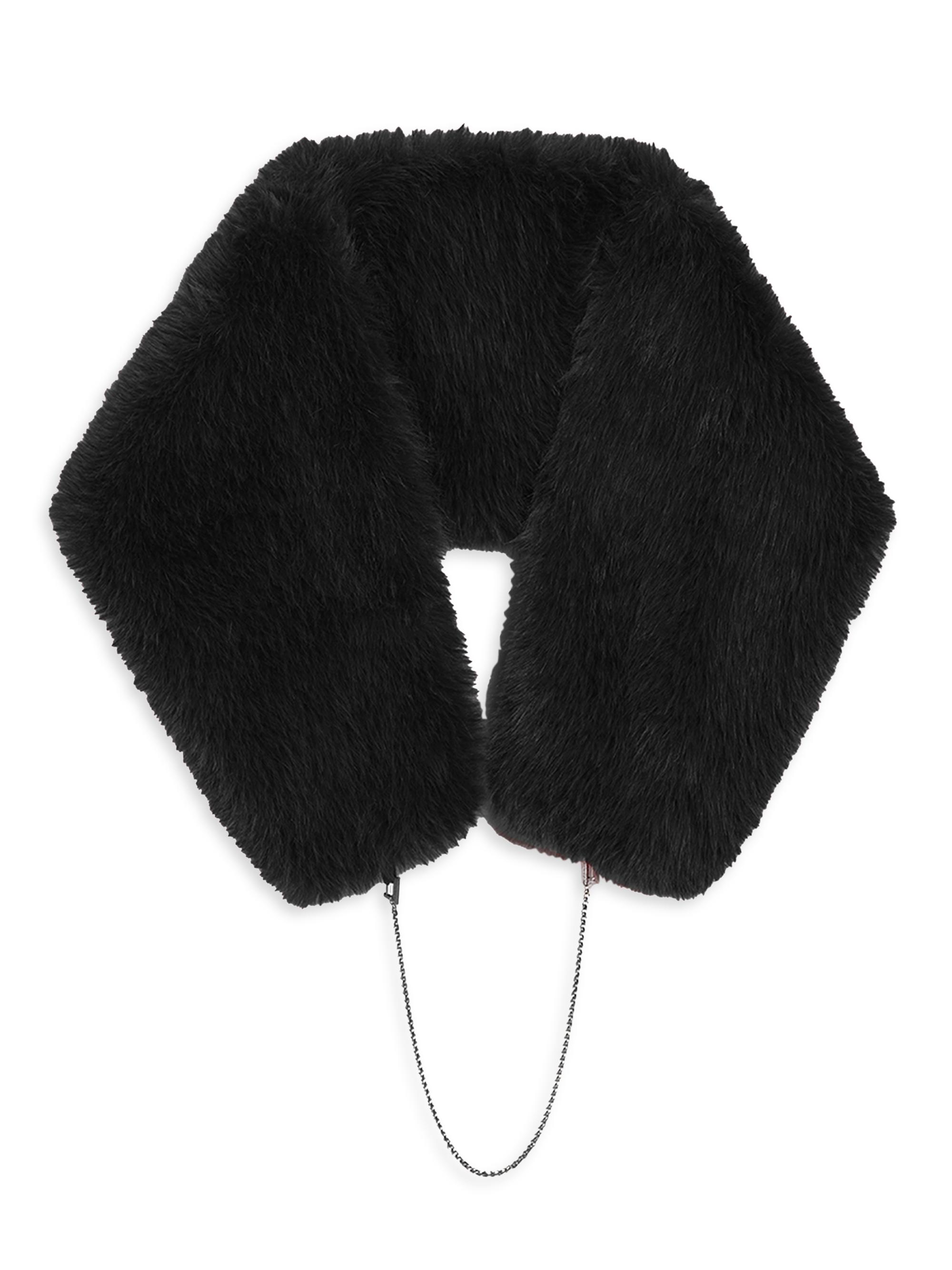 Apparis Women's Dakota Faux Fur Shawl - Noir