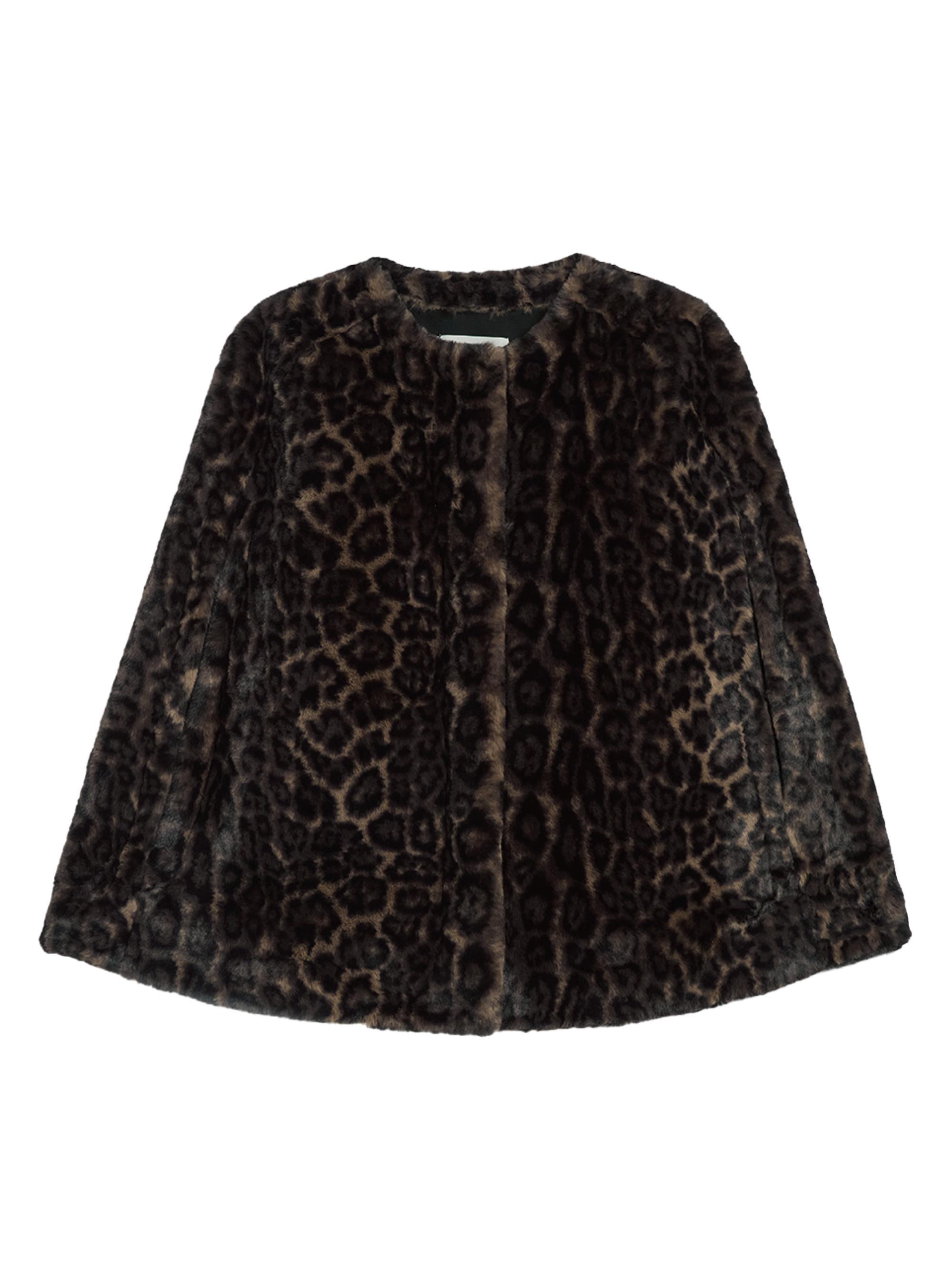 Apparis Women's Sloane Printed Faux-Fur Cape - Dark Leopard