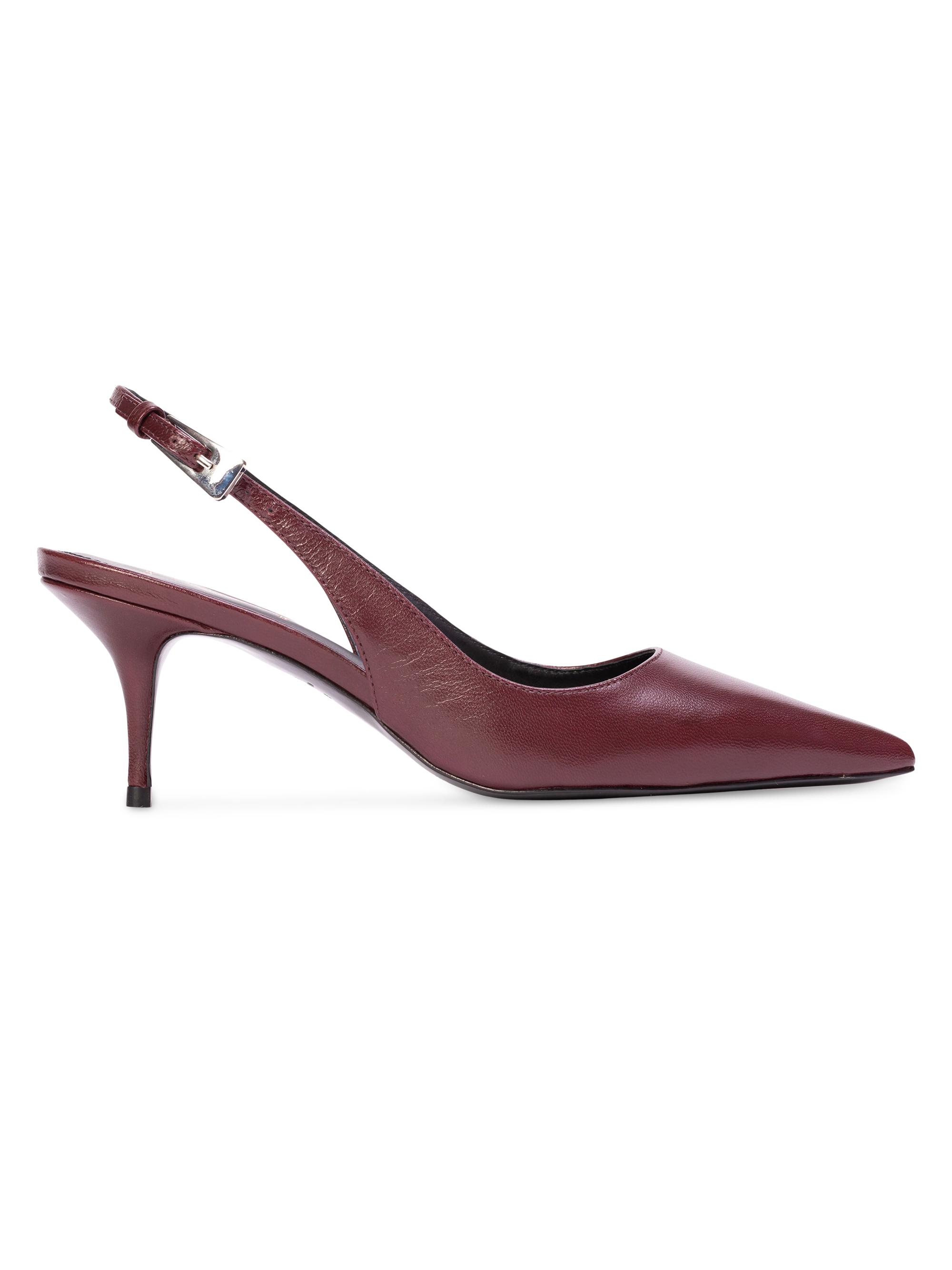 Black Suede Studio Women's Branca 65MM Slingback Pumps - Bordeaux Leather
